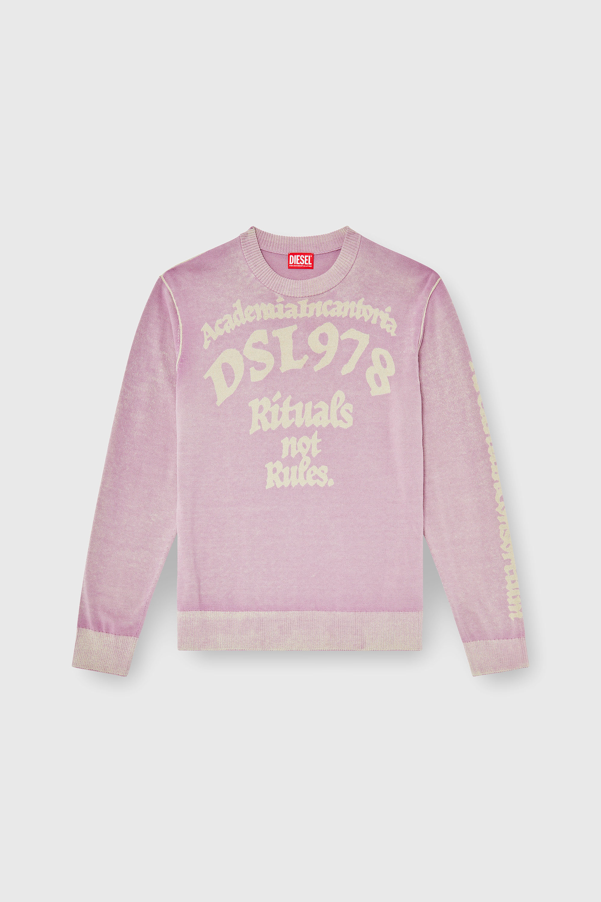 Diesel - K-LAUTI, Jersey de algod&oacute;n tratado con eslogan Hombre in Morado - 2