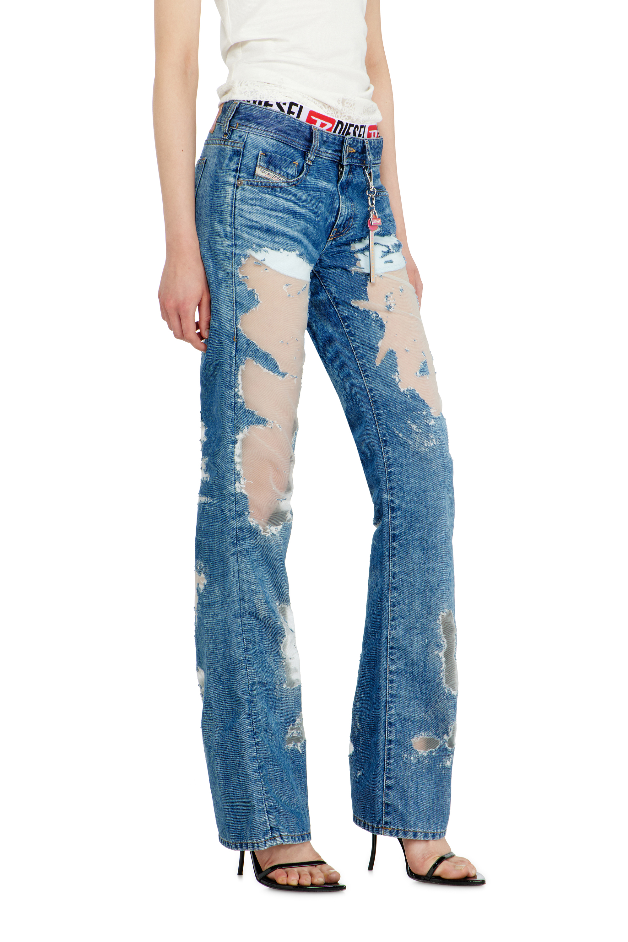 Diesel - Bootcut Jeans 1969 D-Ebbey 068ZH Mujer, Azul medio - 4