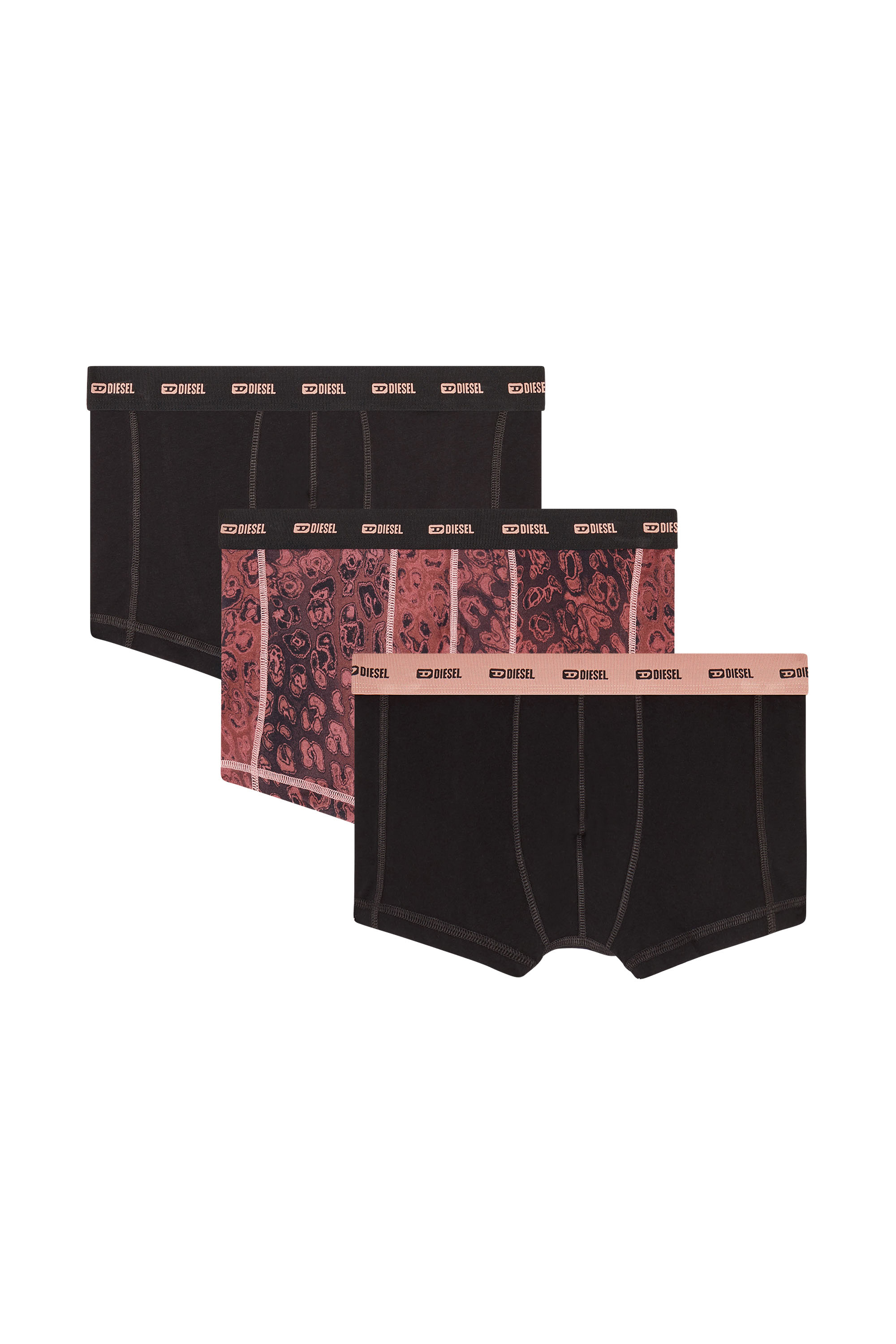 Diesel - DAMIEN-UTLT-3PACK, Paquete de tres b&oacute;xers de algod&oacute;n el&aacute;stico Hombre in Morado - 1
