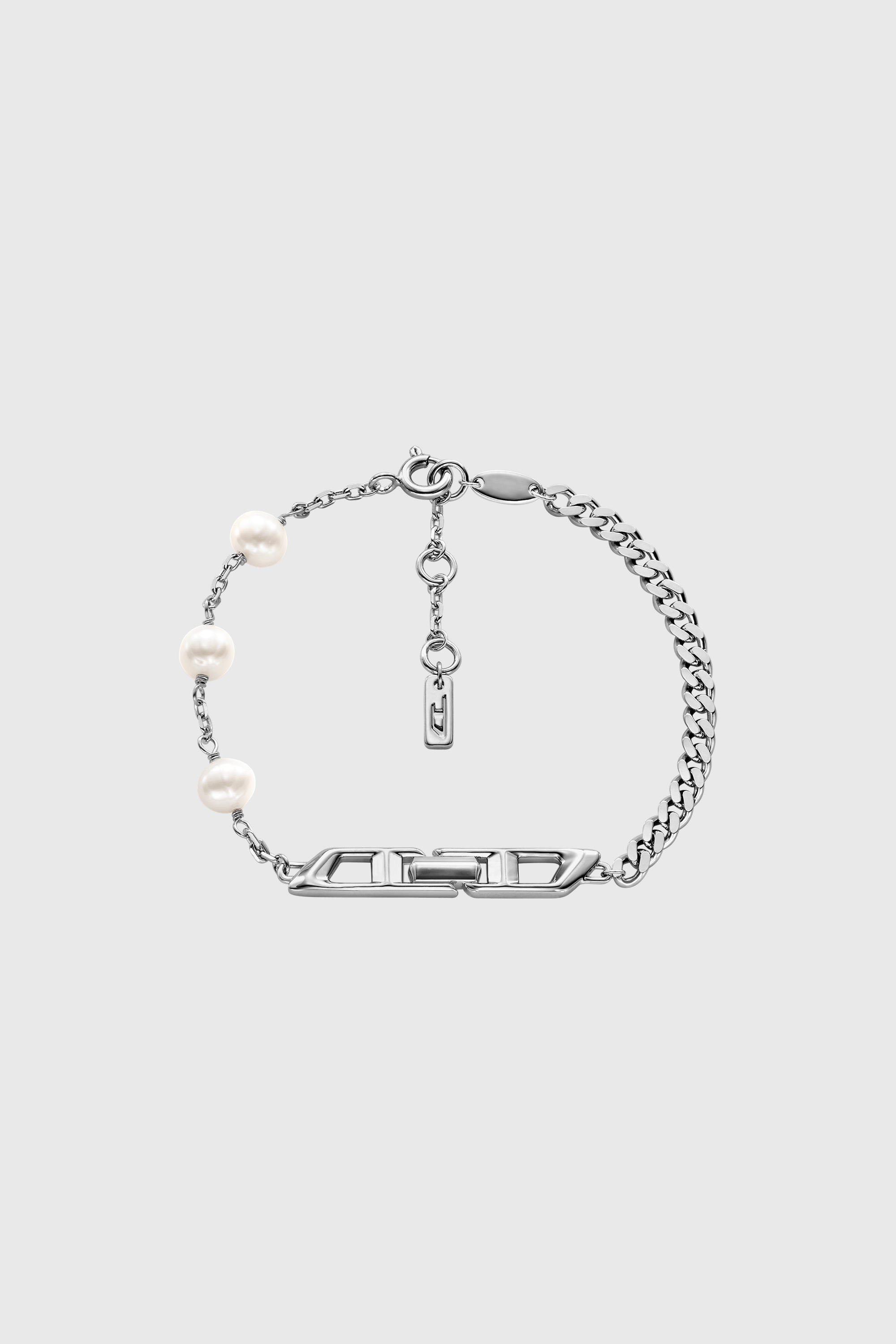 Diesel - DL1372040, Pulsera de cadena de plata de ley con perlas Unisex in Plateado - 1