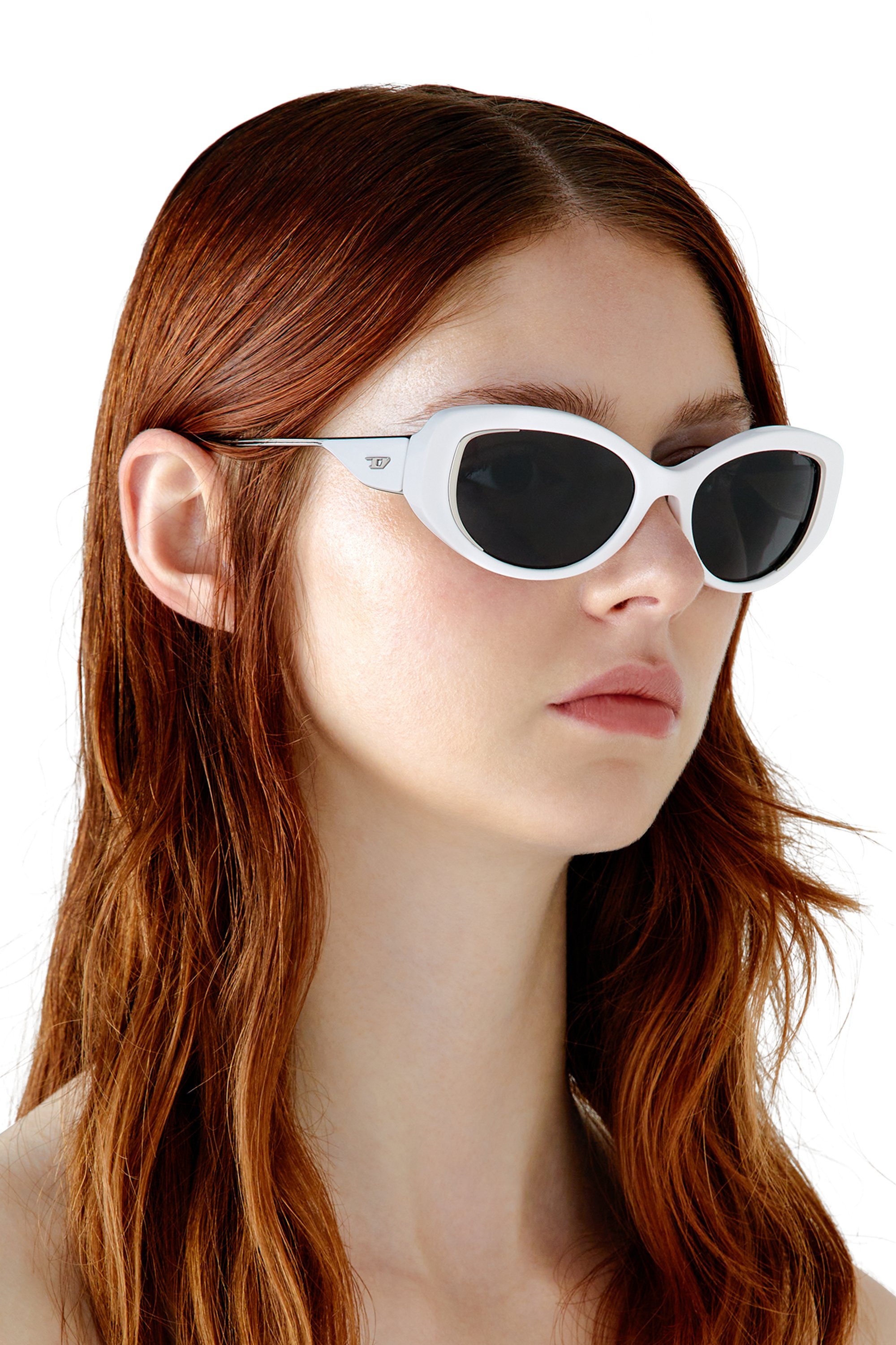 Diesel - 0DL2001, Unisex Cat-eye style sunglasses in White - Image 6