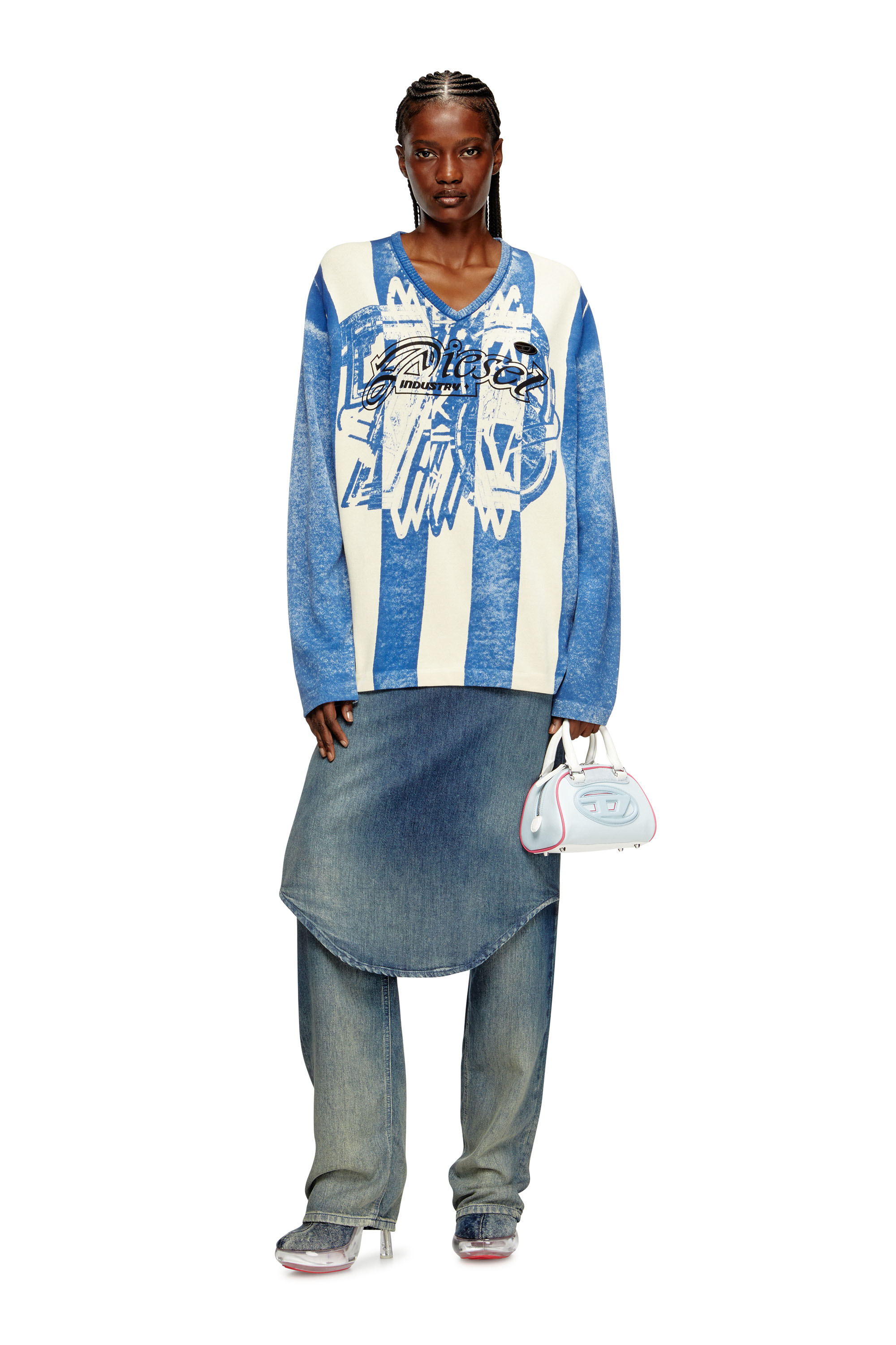 Diesel - K-OLIBA-V, Jersey con estampado interior de rayas Unisex in Multicolor - 4