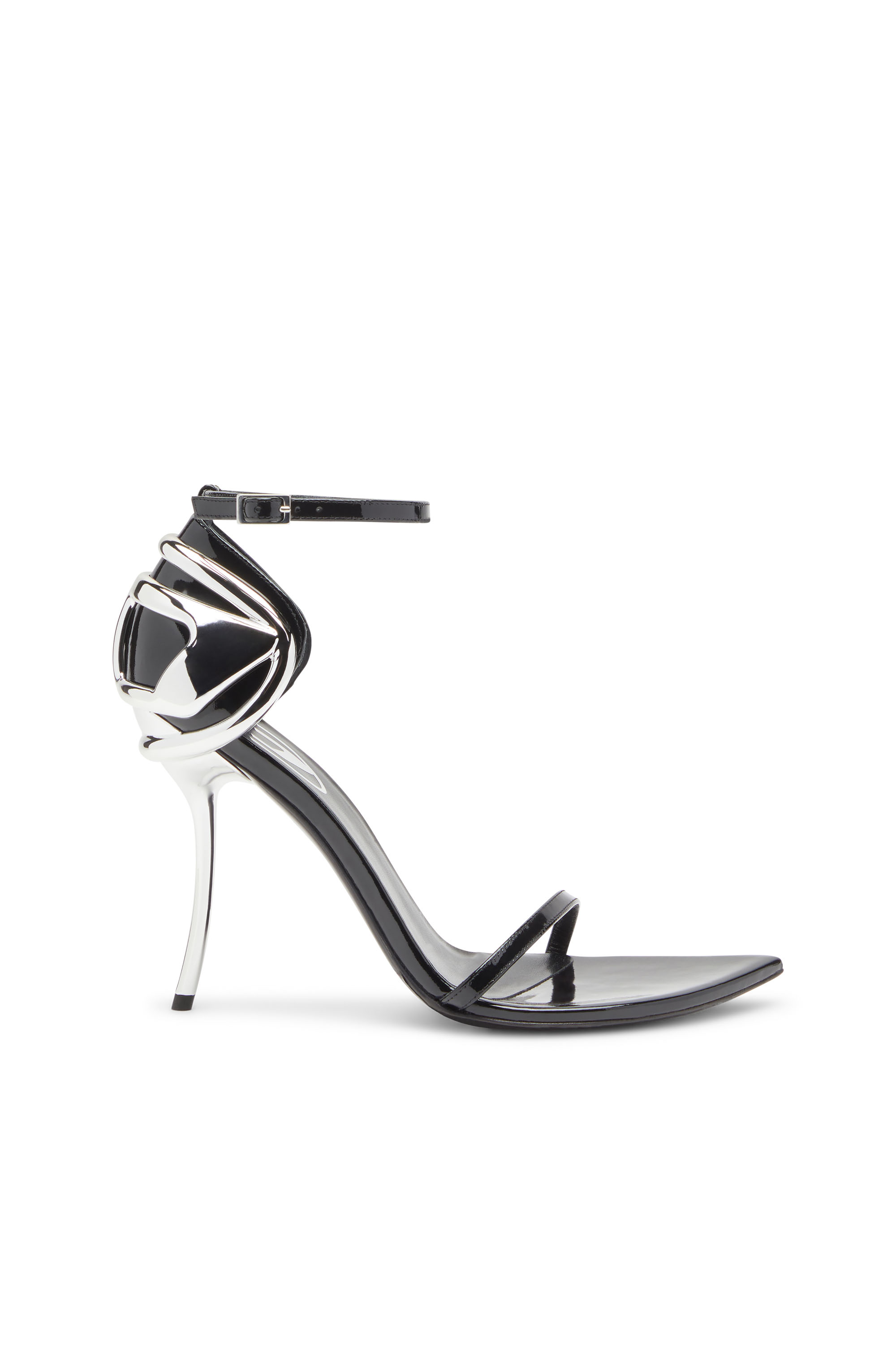 D-TEN&HALF SANDAL, Negro Diesel - D-TEN&HALF SANDAL, D-Ten&Half-Sandalias con tacones de aguja en charol y satén Mujer in Negro - 1