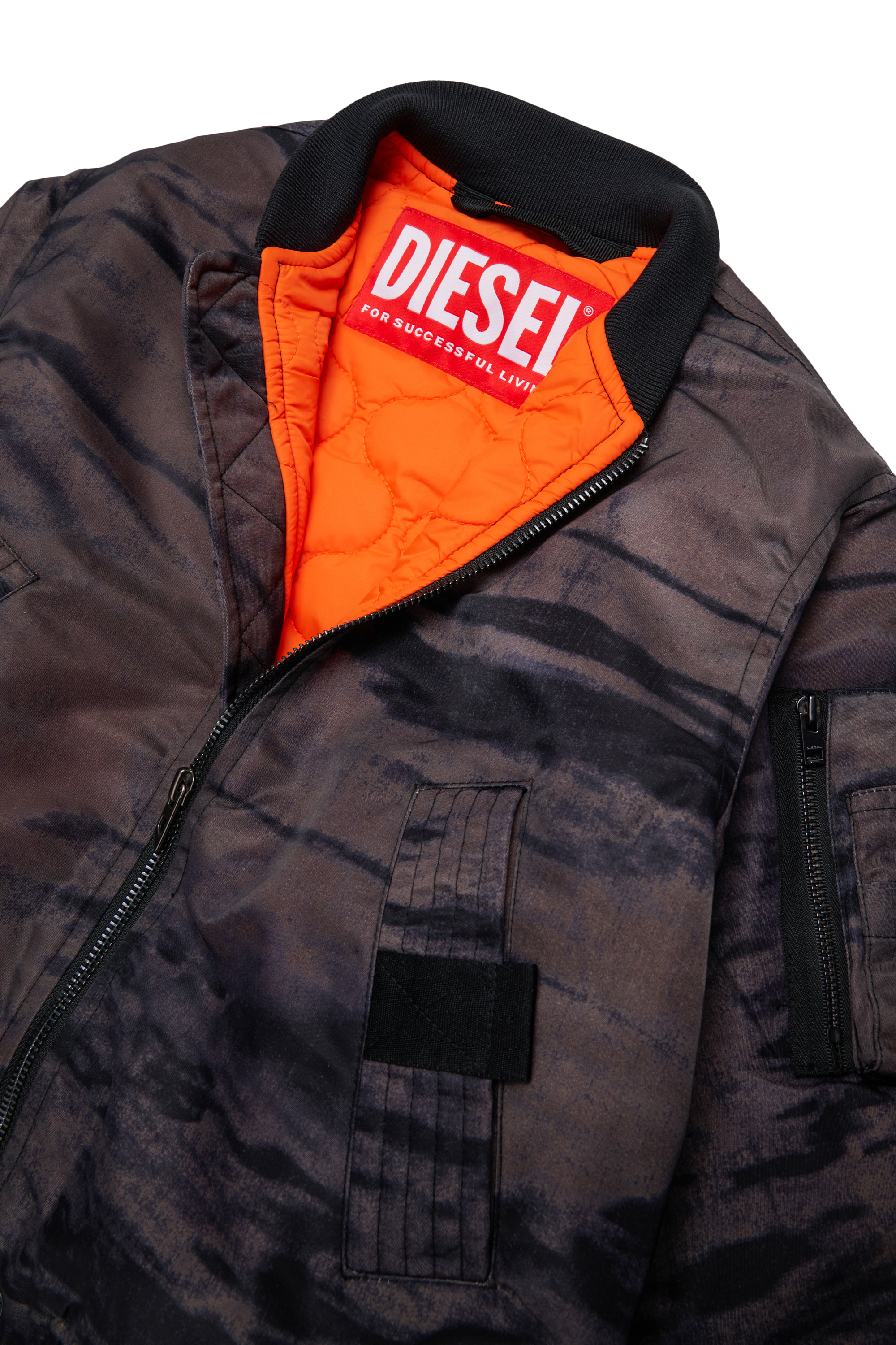 Diesel - JAKEPSDLBZ, Chaqueta bomber de nailon con forro acolchado Hombre in Verde - 3
