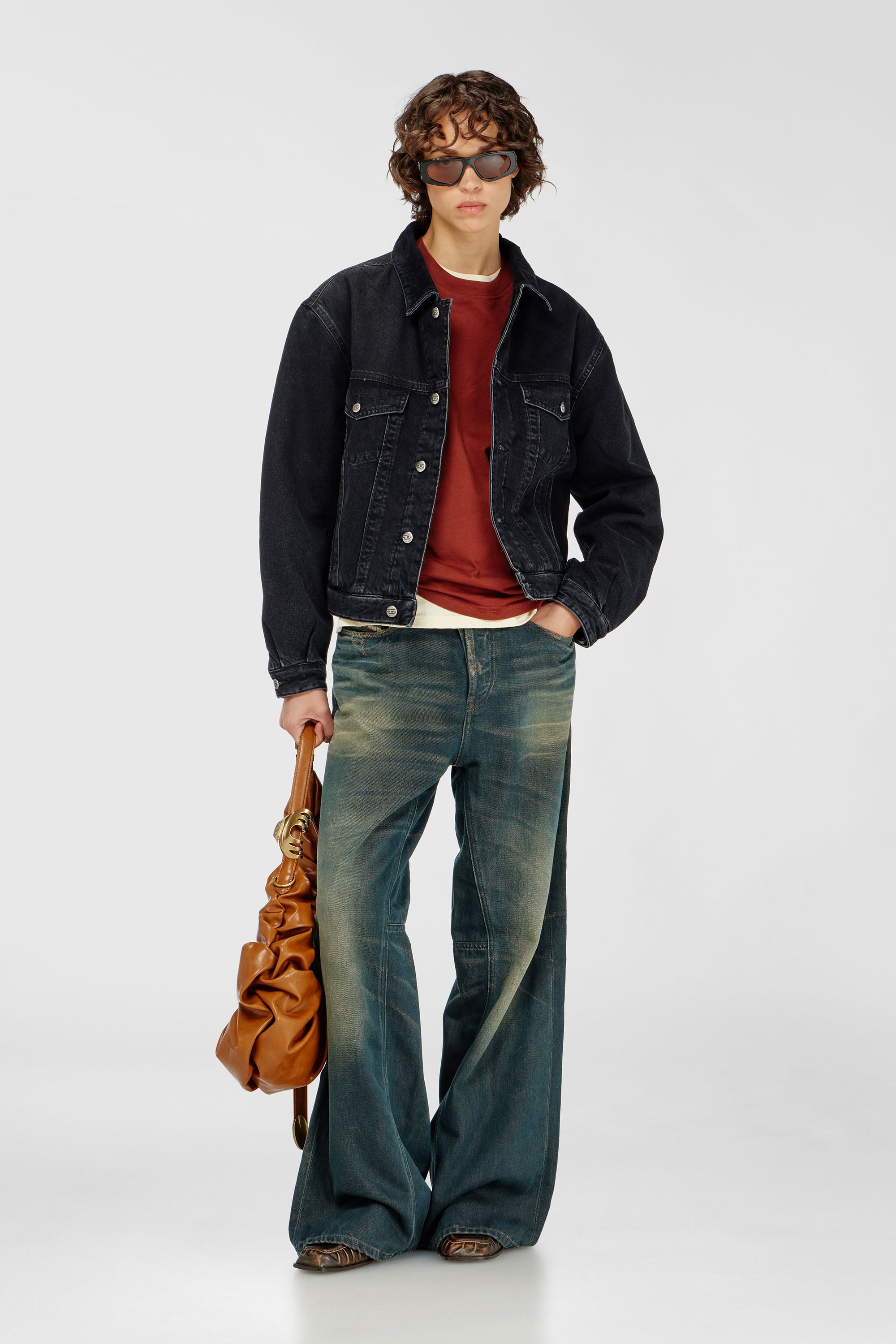 Diesel - D-RANGER-T, Cazadora trucker acolchada en denim Unisex in Negro - 7
