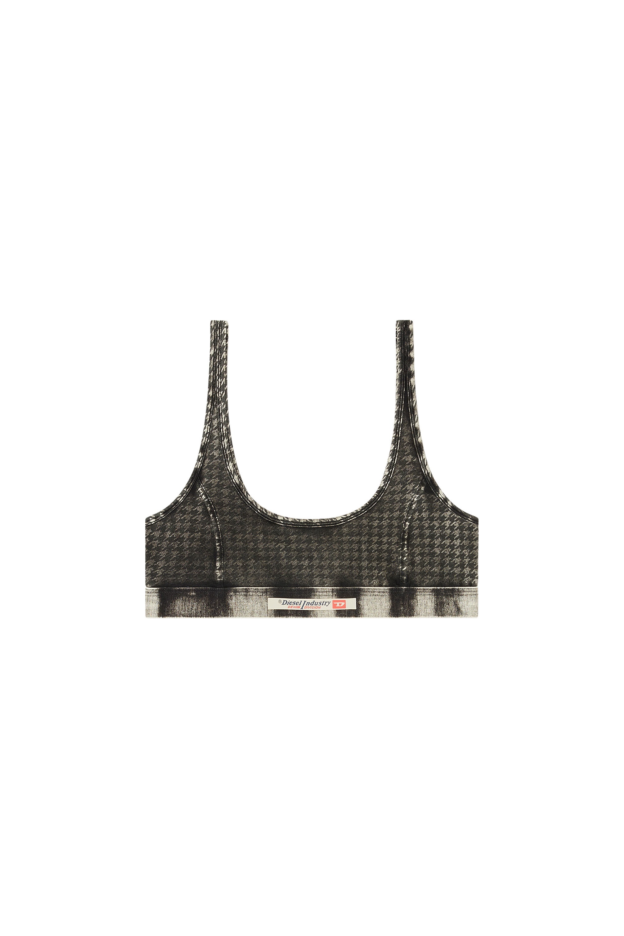 Diesel - ARIEL-DNM, Bralette de algodón con estampado integral Mujer in Gris - 2