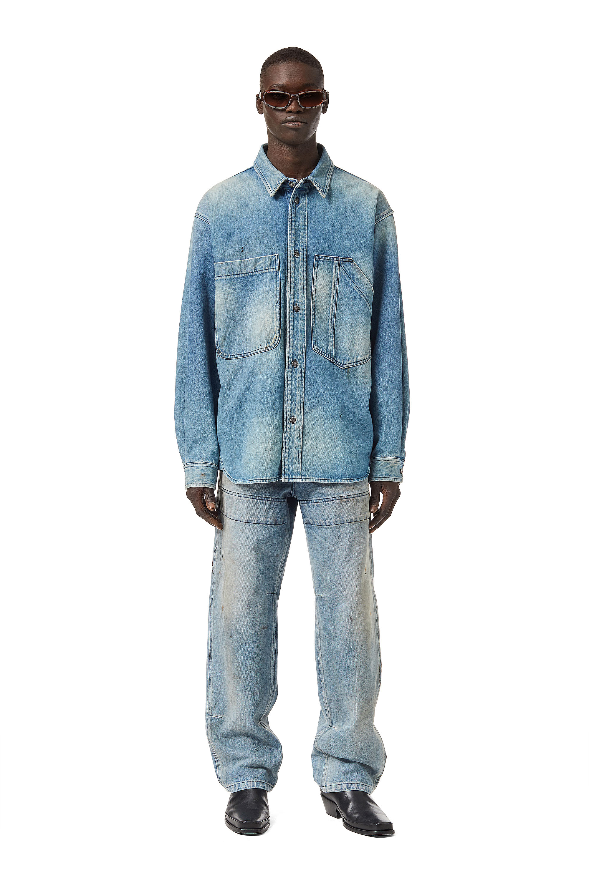 Diesel - D-Franky 0EHAS Straight Jeans, Azul Claro - Image 6