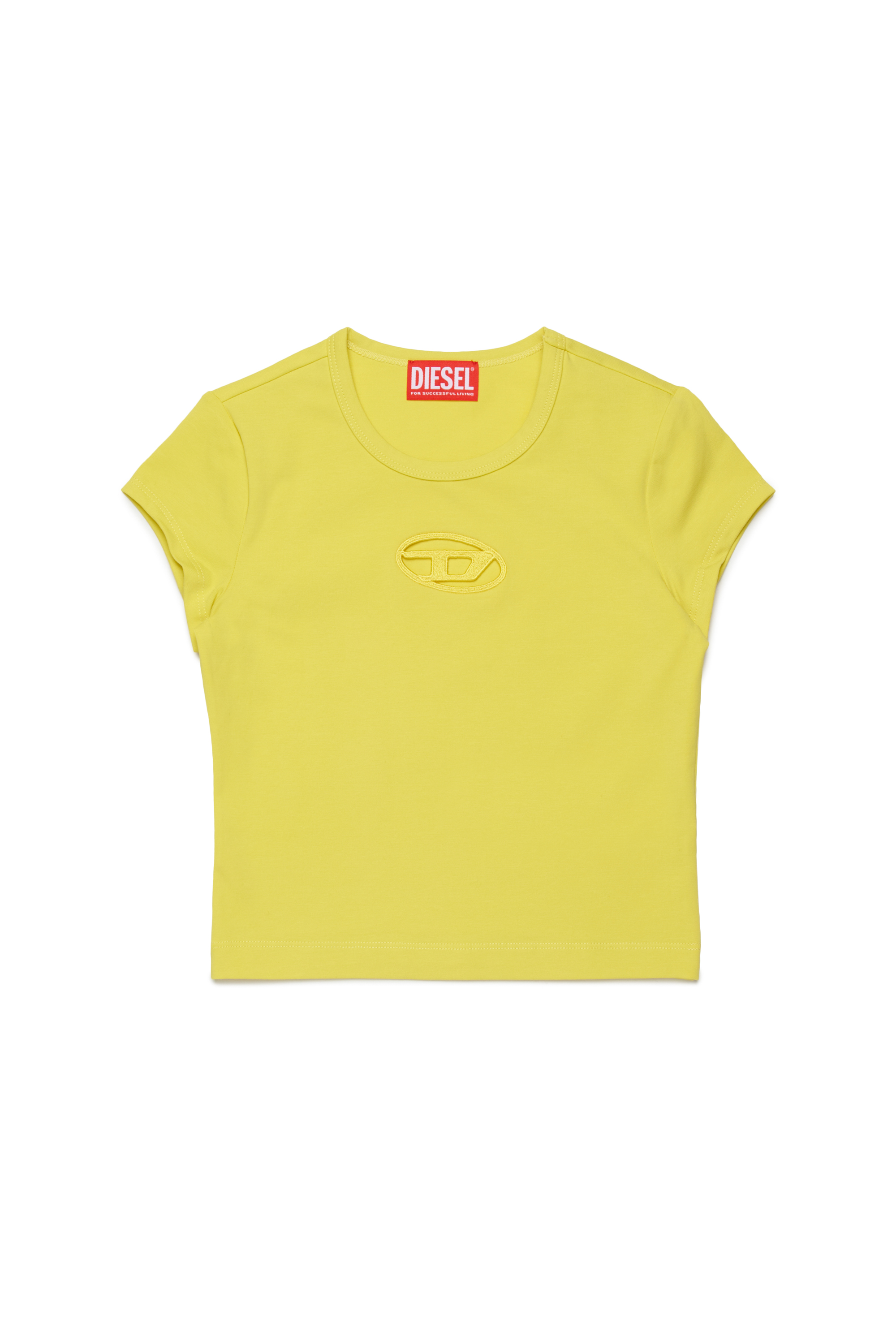 Diesel - TANGIE, Camiseta con logotipo Oval D recortado Mujer in Amarillo - 1