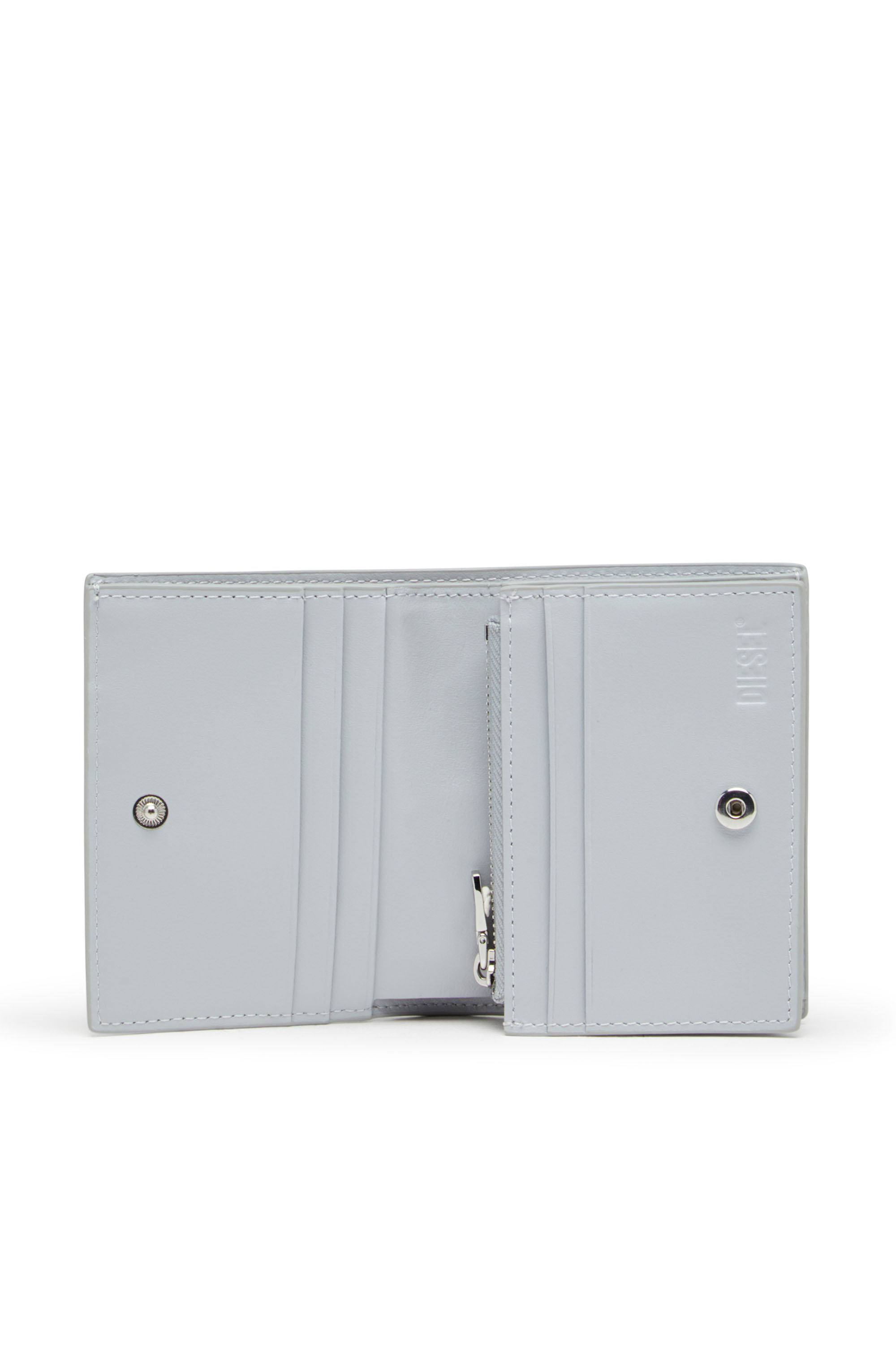 Diesel - PLAY BI FOLD III, Cartera de poliuretano brillante Mujer in Gris - 3