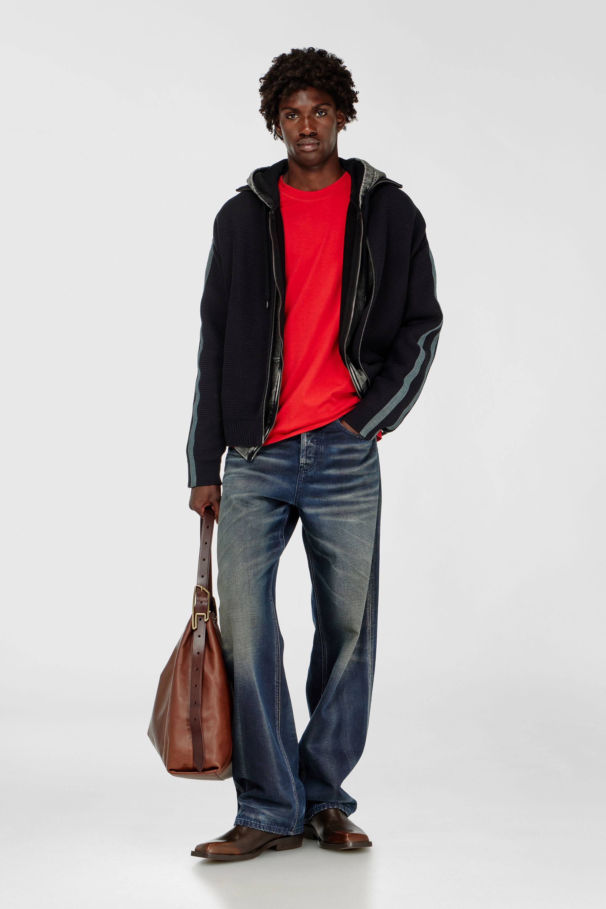 Diesel - D-LINE HOBO L, D-Line Bolso hobo en piel Mujer in Marr&oacute;n - 2