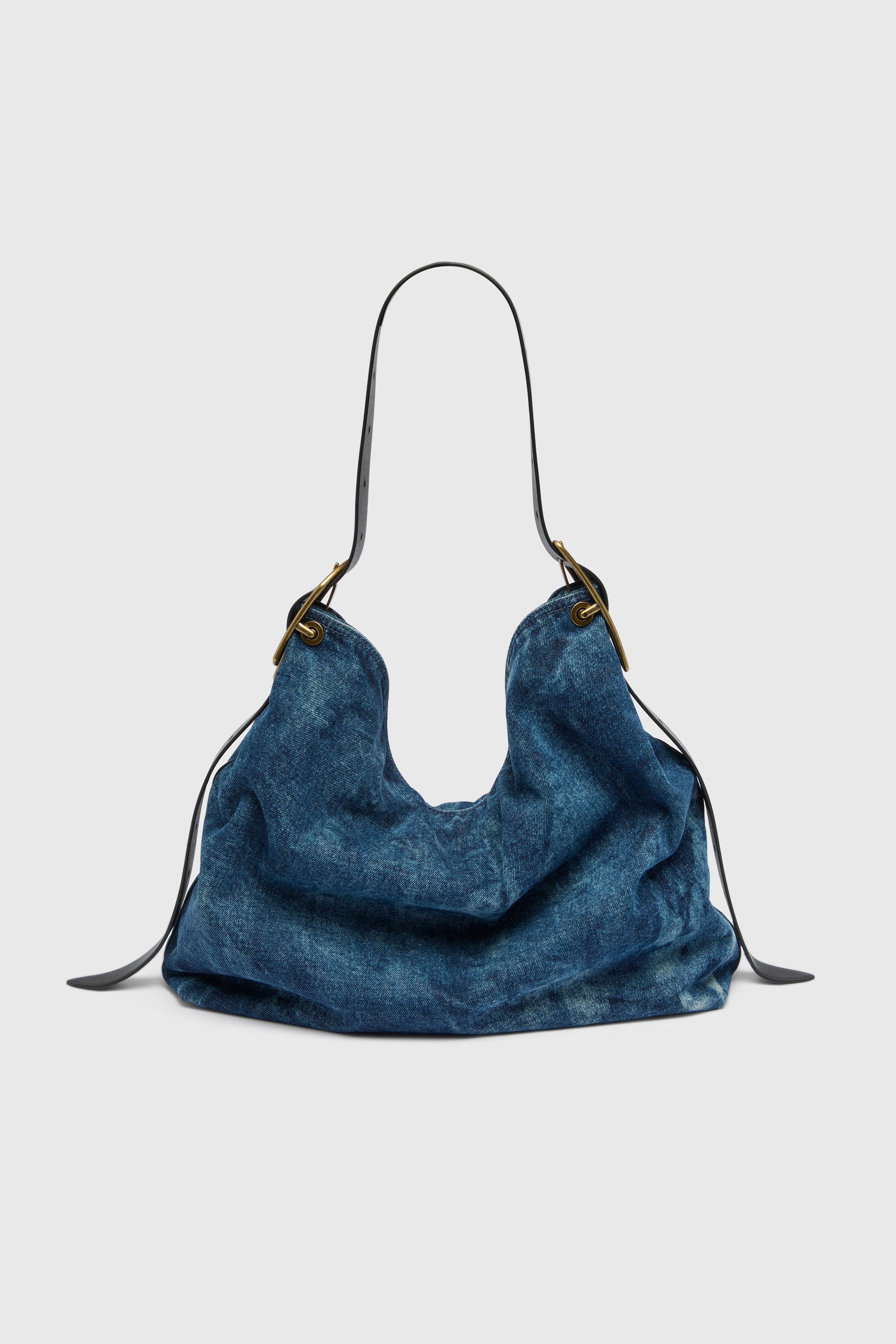 Diesel - D-LINE HOBO L, D-Line-Bolso hobo en denim Mujer in Azul marino - 2
