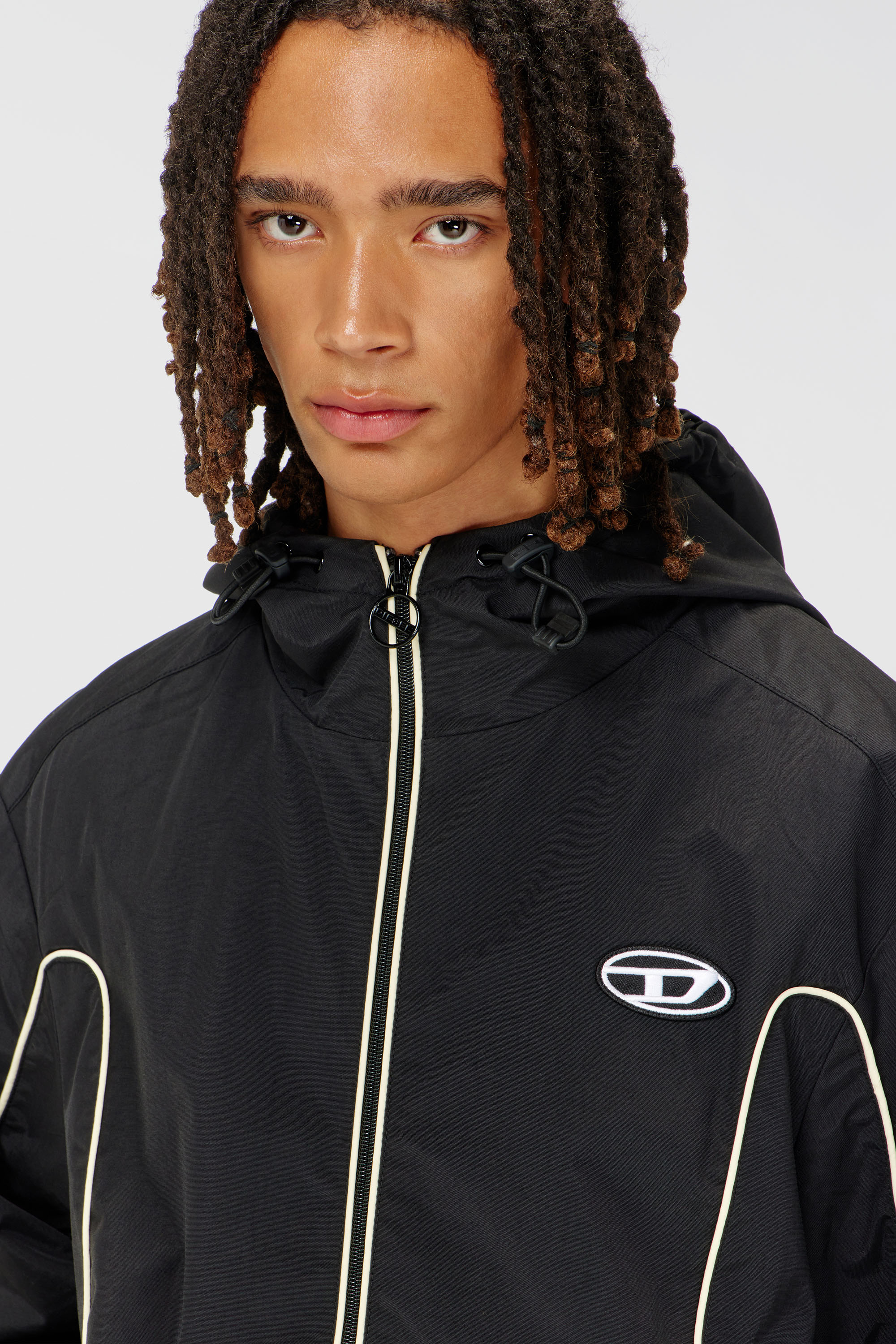 Diesel - J-HIVES, Anorak con ribetes contrastantes Hombre in Negro - 5