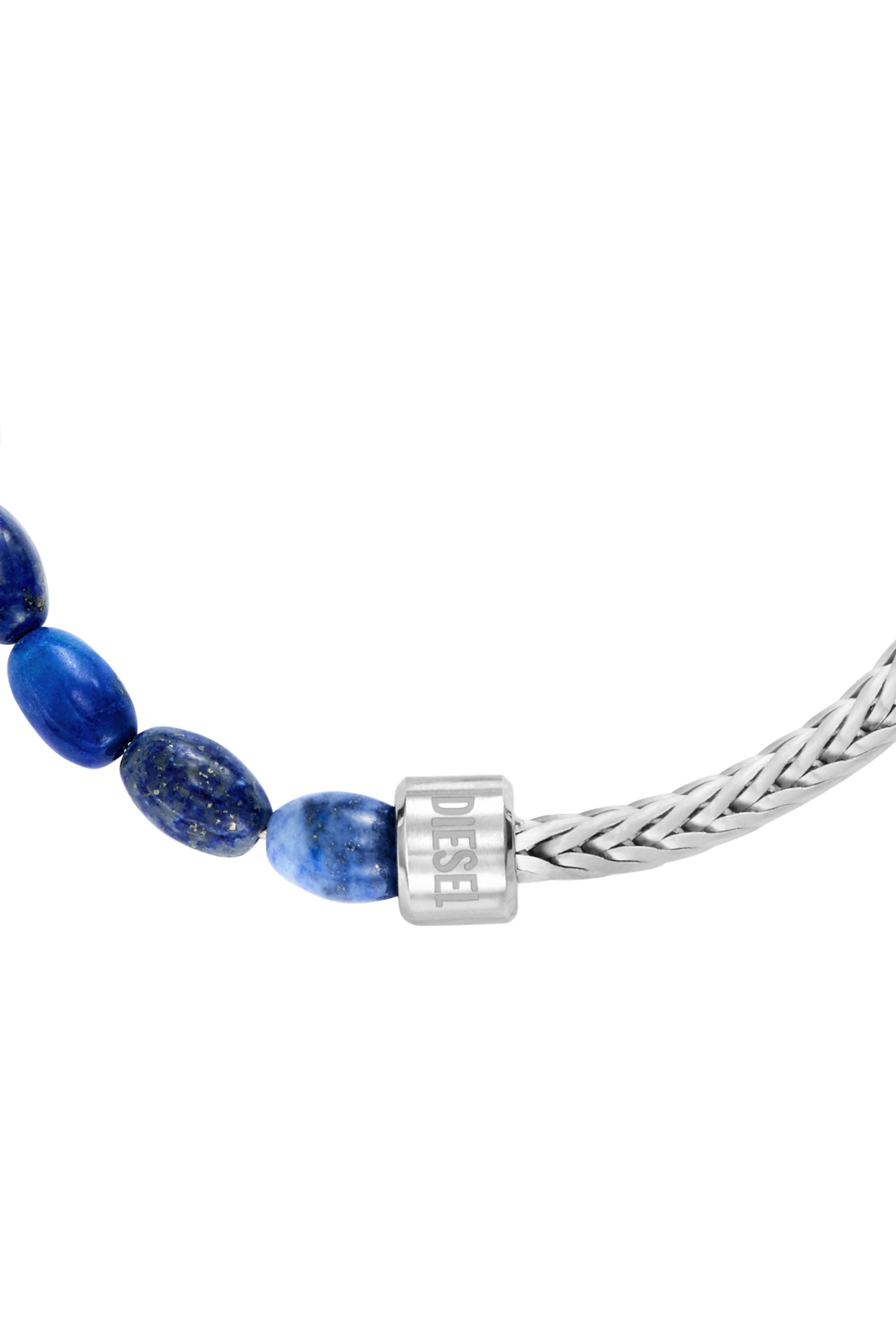 Diesel - DX1713040, Unisex's Lapis Beaded Bracelet in Silver/Blue - 3