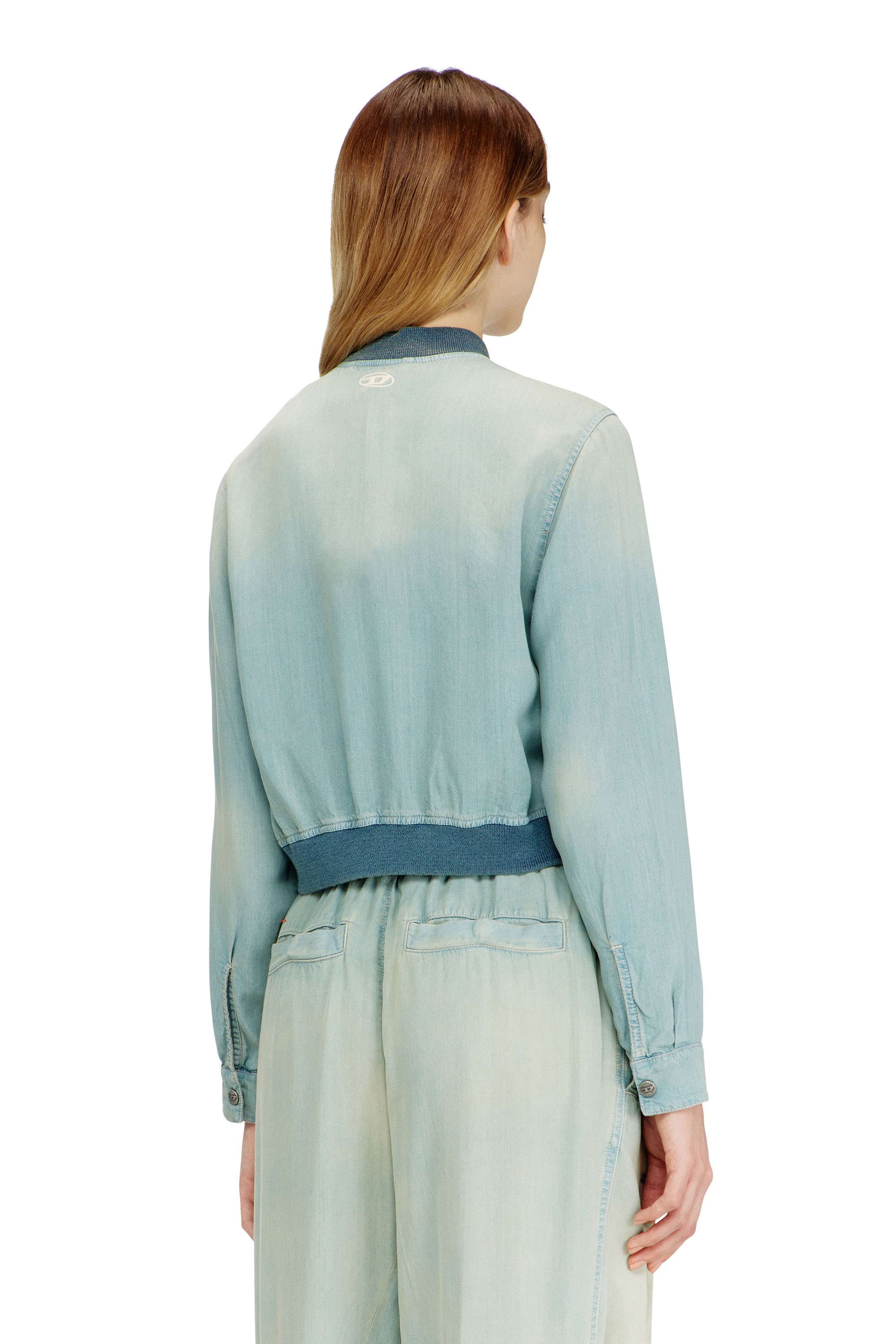 Diesel - DE-RANIA-S1, Bomber-camisa de denim fluido con efecto suciedad Mujer in ToBeDefined - 4