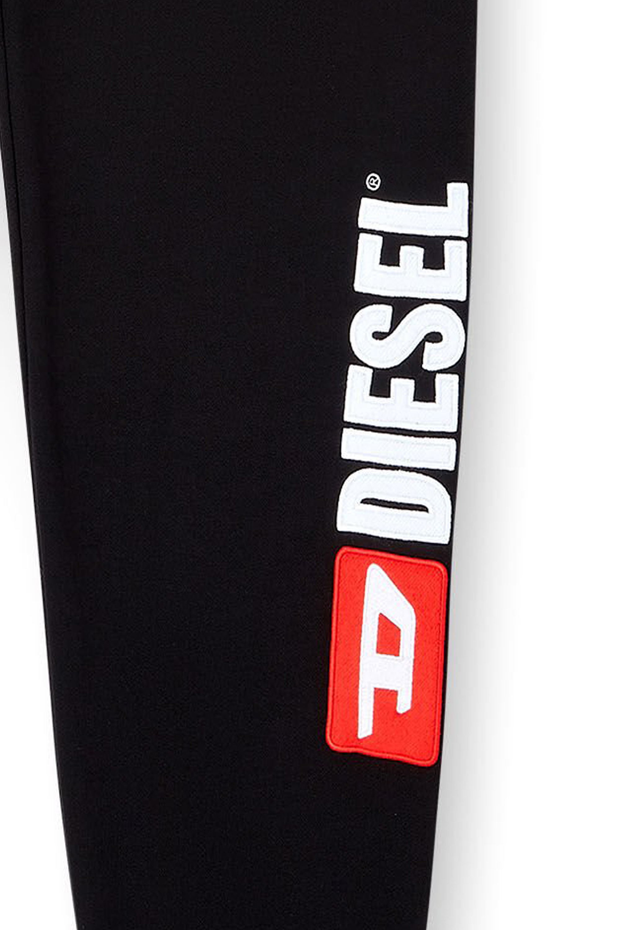 Diesel - P-MARKY-DIV, Pantalones de ch&aacute;ndal de algod&oacute;n con parche Diesel Hombre in Negro - 4