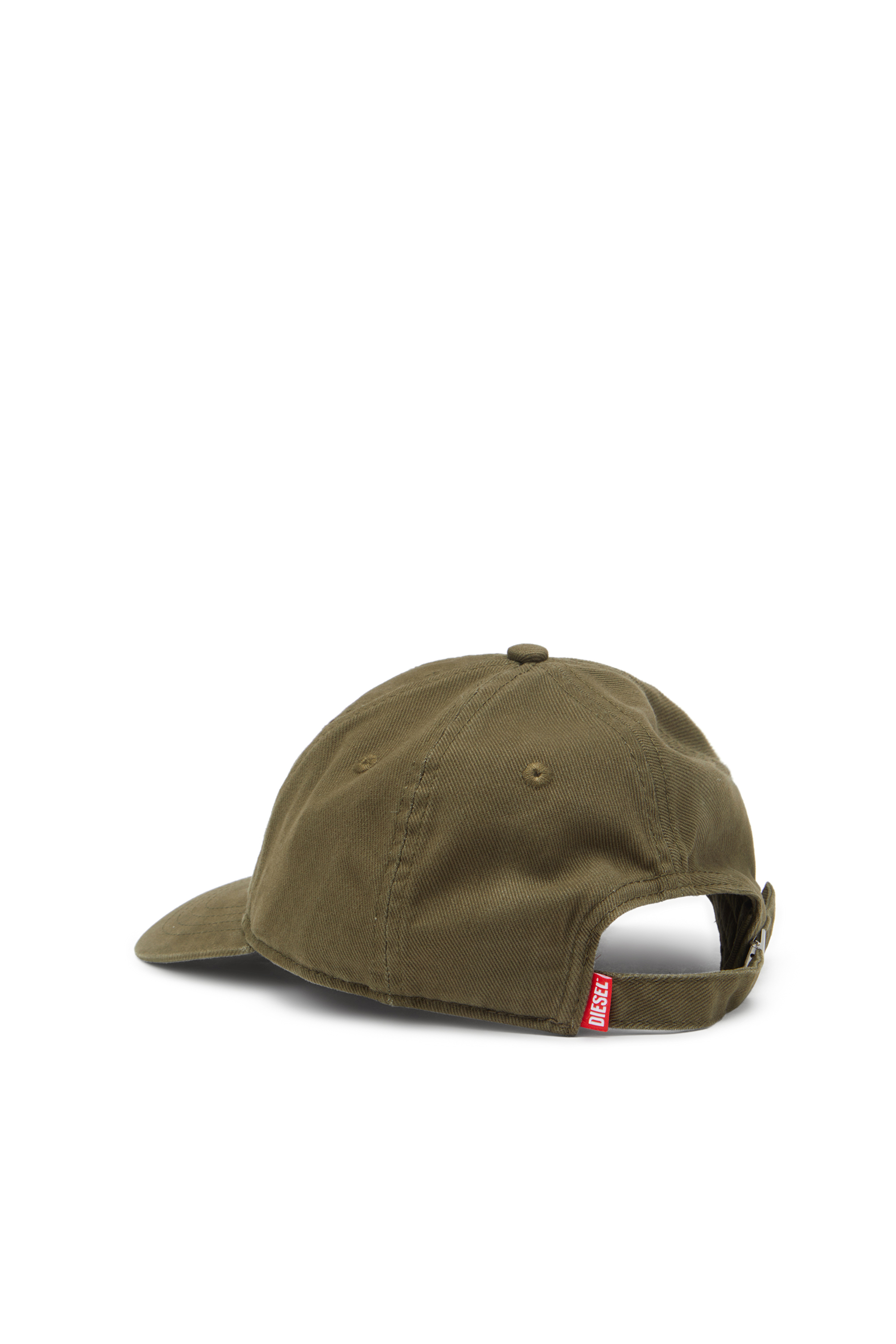 Diesel - C-RUN-WASH, Gorra de béisbol en sarga de algodón lavada Hombre in Verde - 2