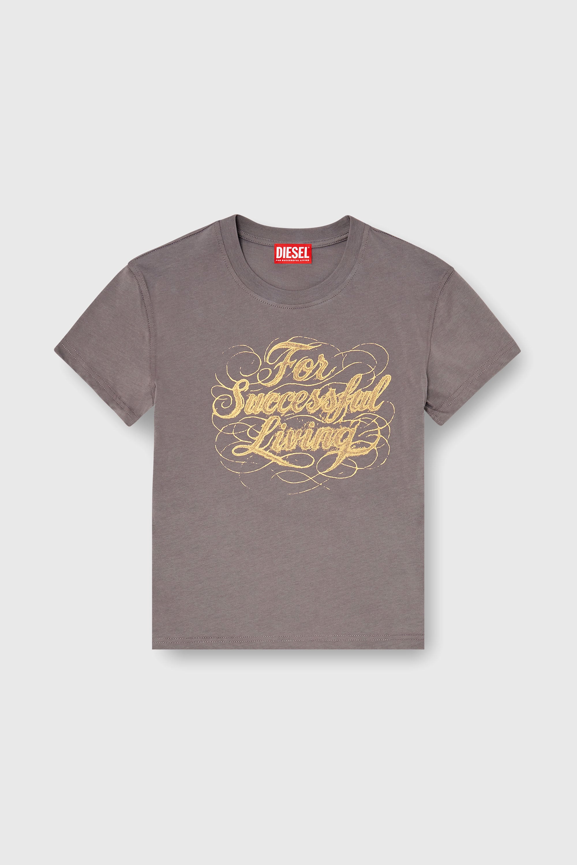 Diesel - T-ILA-AA4, Camiseta con estampado de logo Mujer in Gris - 2