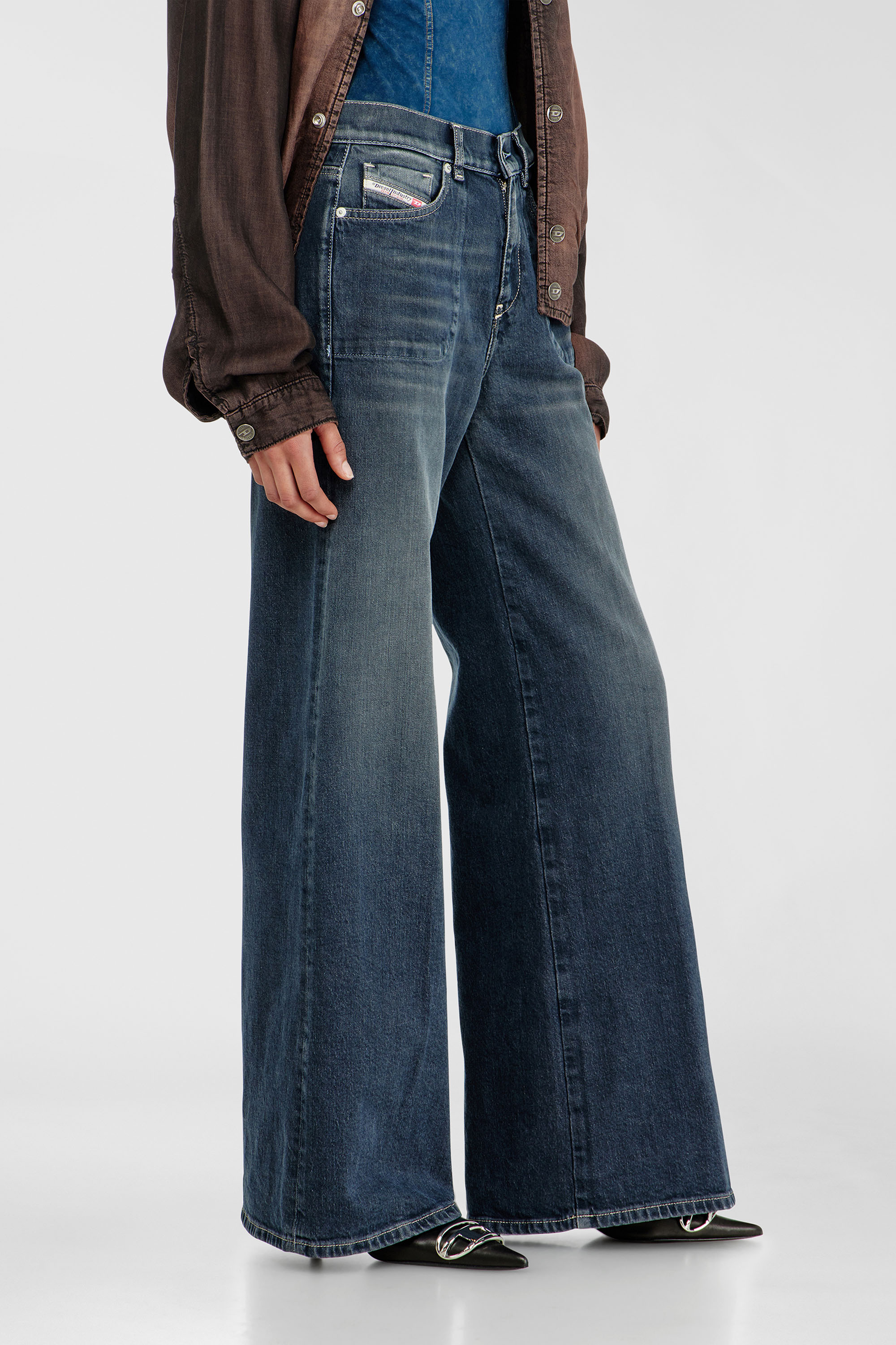 Diesel - Flare Jeans 1978 D-Akemi 007EI Mujer, Azul Oscuro - 7