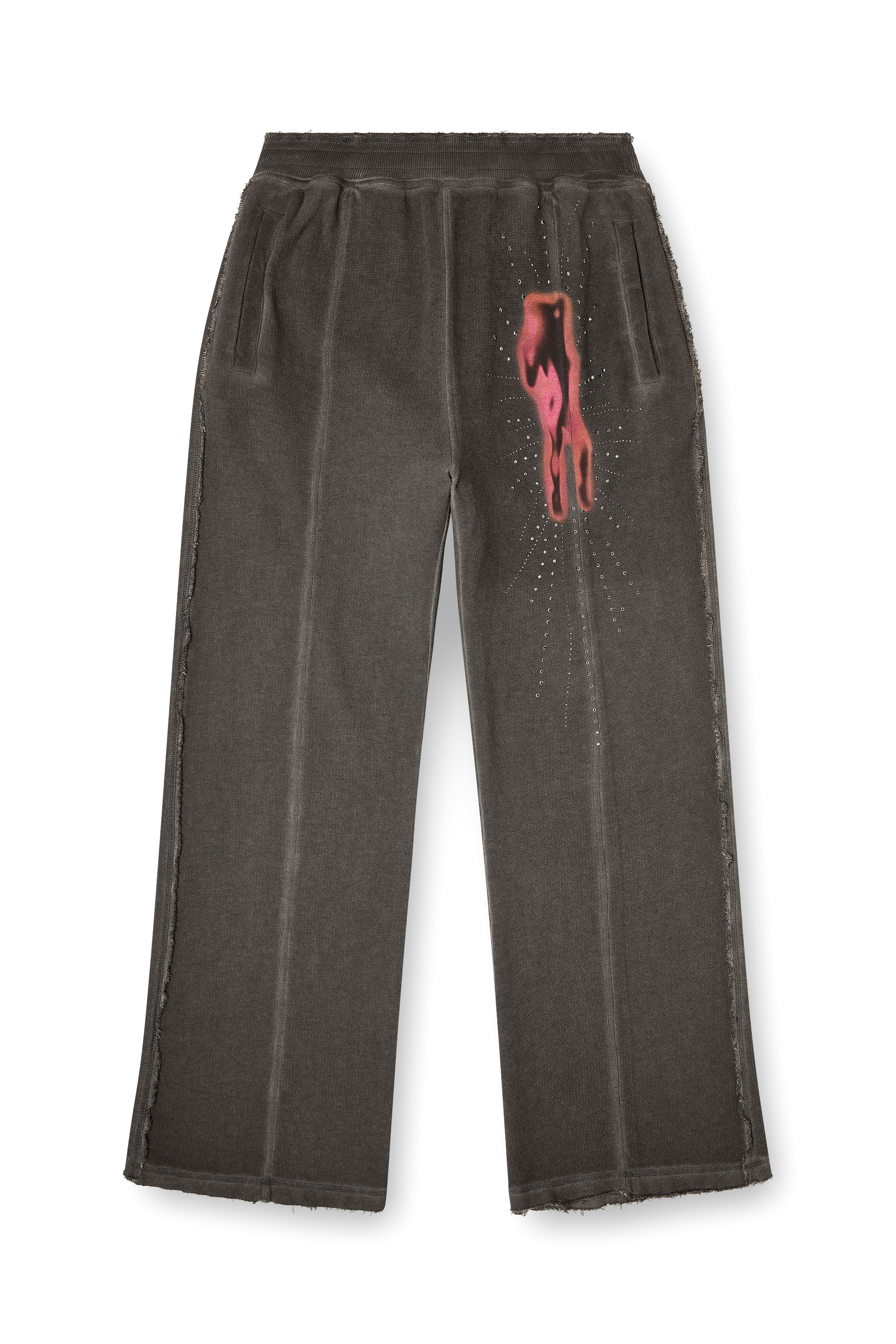 Diesel - P-QUINN, Pantalones de ch&aacute;ndal con tachuelas y estampado gr&aacute;fico Hombre in Gris - 2