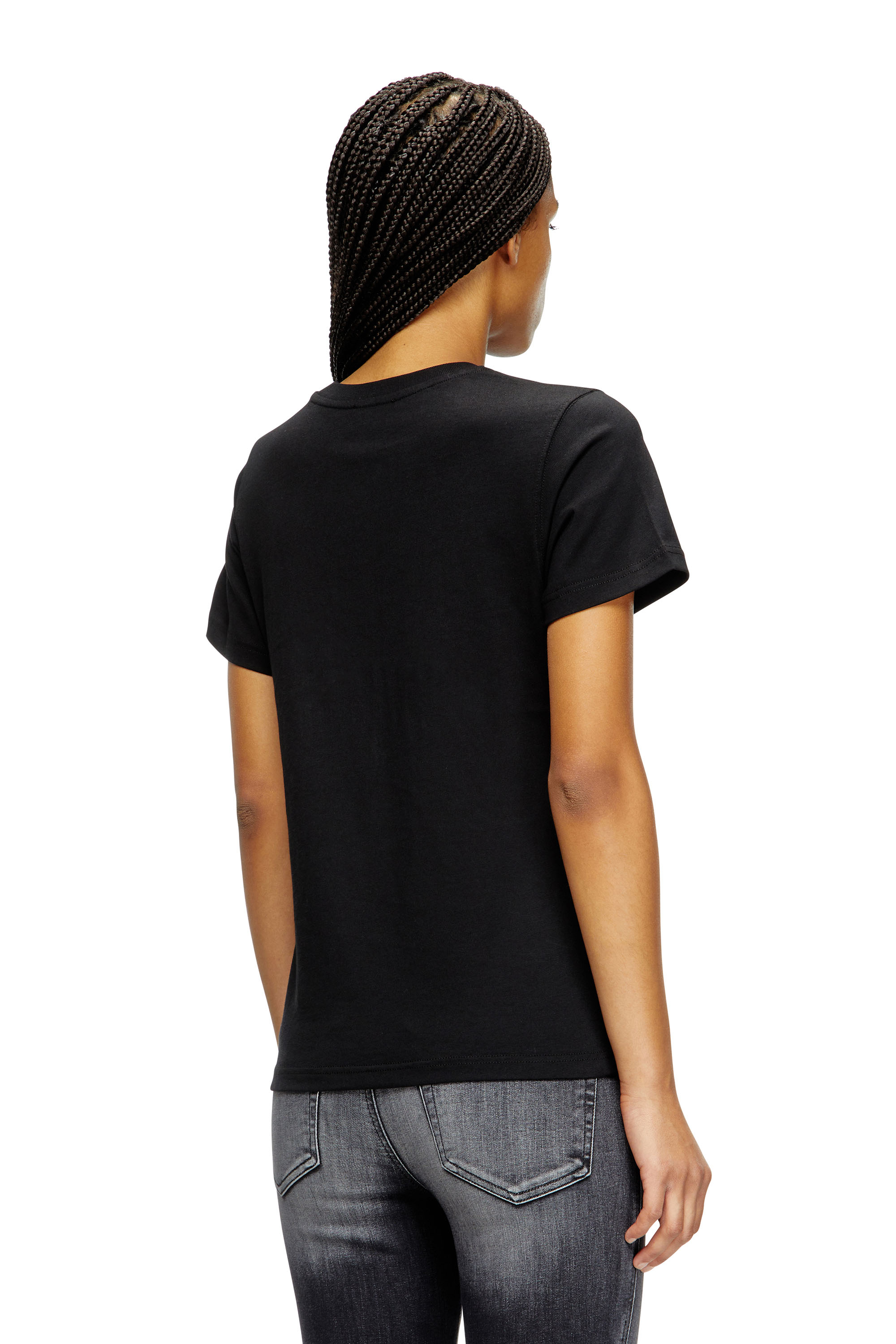 Diesel - T-REGS-OD-Q1, Camiseta de fit regular con logotipo Oval D Mujer in Negro - 4