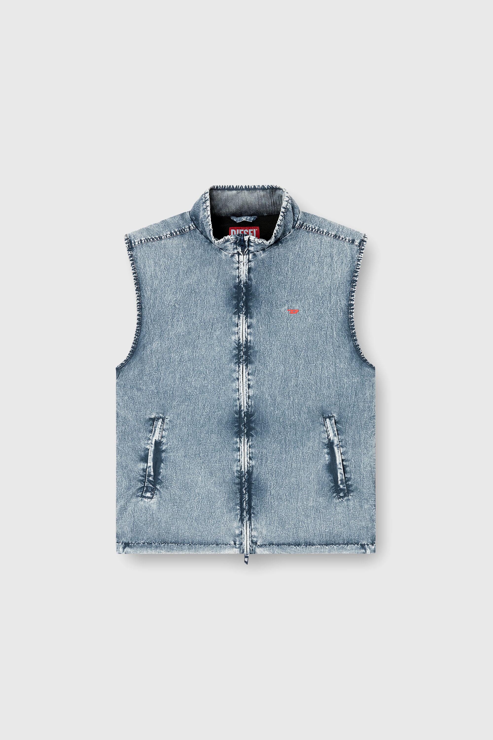 Diesel - J-ERB, Chaleco en taslan de nailon reciclado Hombre in Azul marino - 2