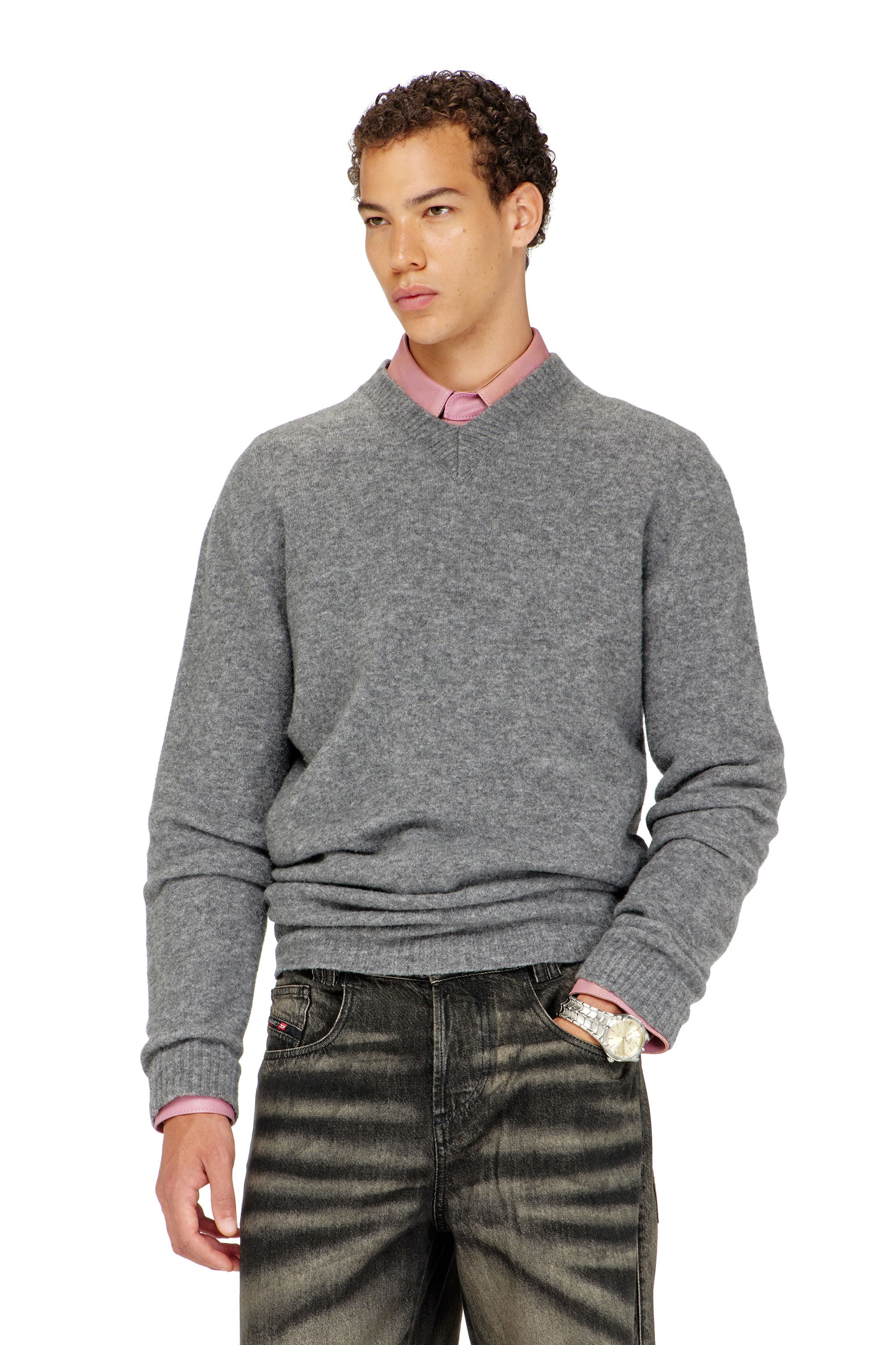 Diesel - K-ANDIE, Jersey de pico en punto hervido arrugado Hombre in ToBeDefined - 1