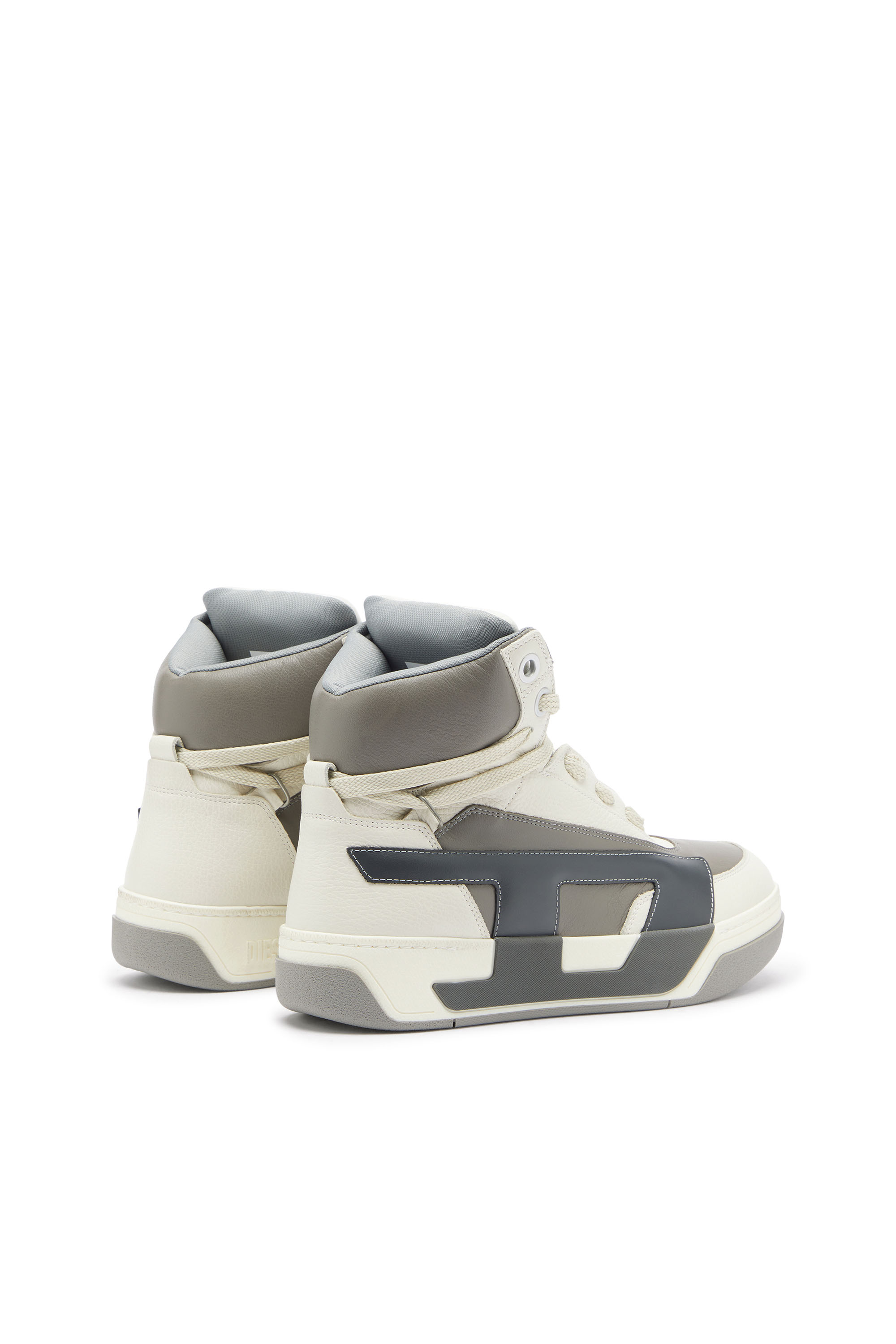 Diesel - S-D-OLLIE MID, S-D-Ollie - Zapatillas altas de piel con D logo Hombre in Blanco - 3