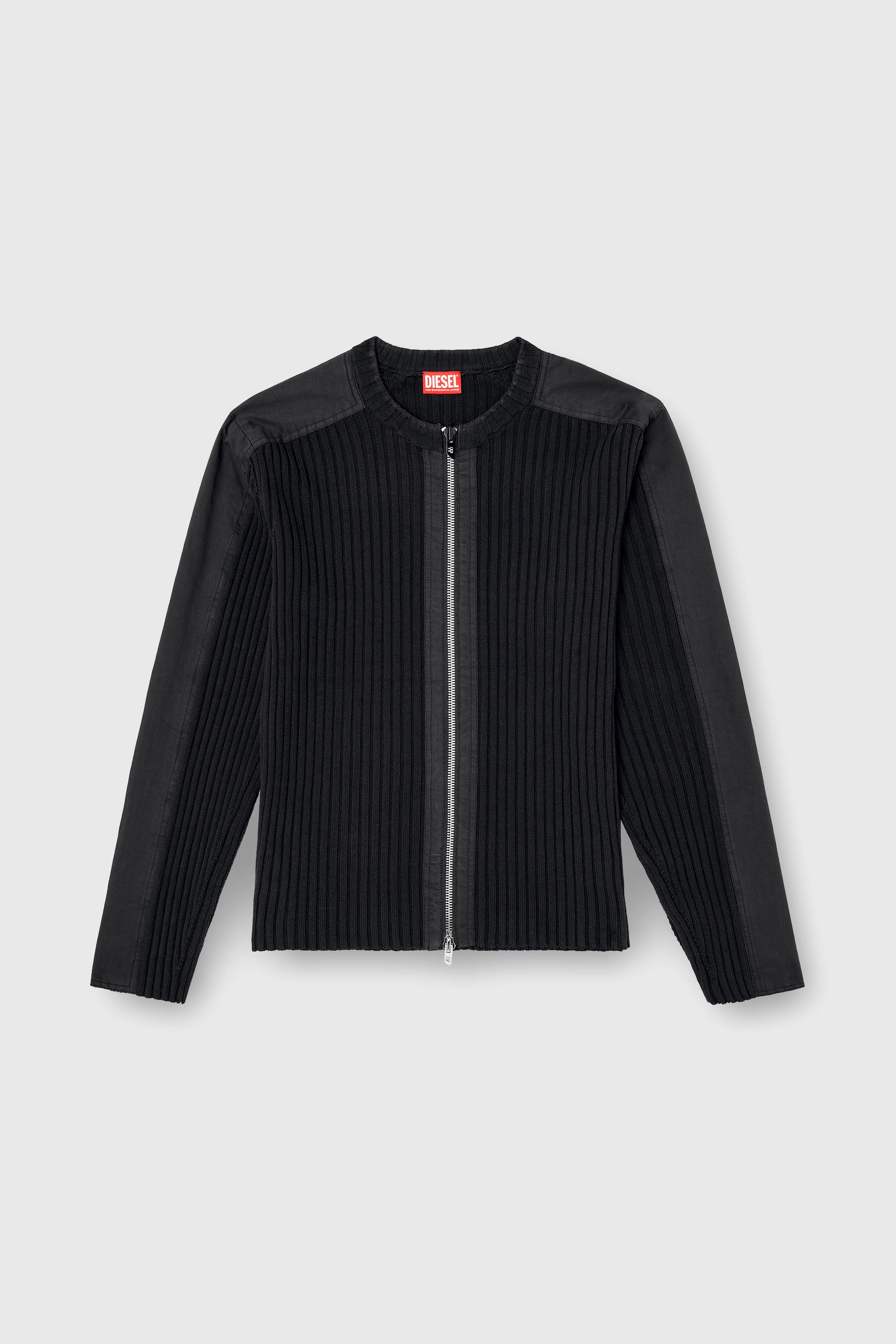 Diesel - K-MATTY, C&aacute;rdigan con cremallera y paneles utility Hombre in Negro - 2