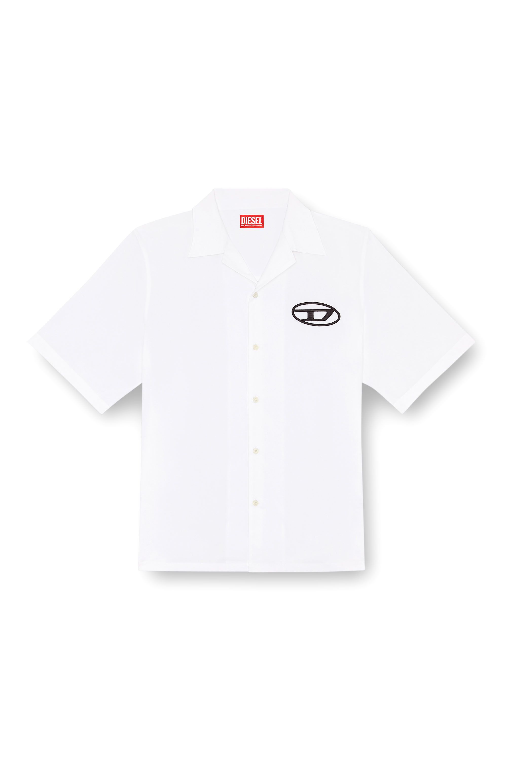 Diesel - S-MAC-C, Hombre Camisa de bolos con logotipo bordado in Blanco - Image 3