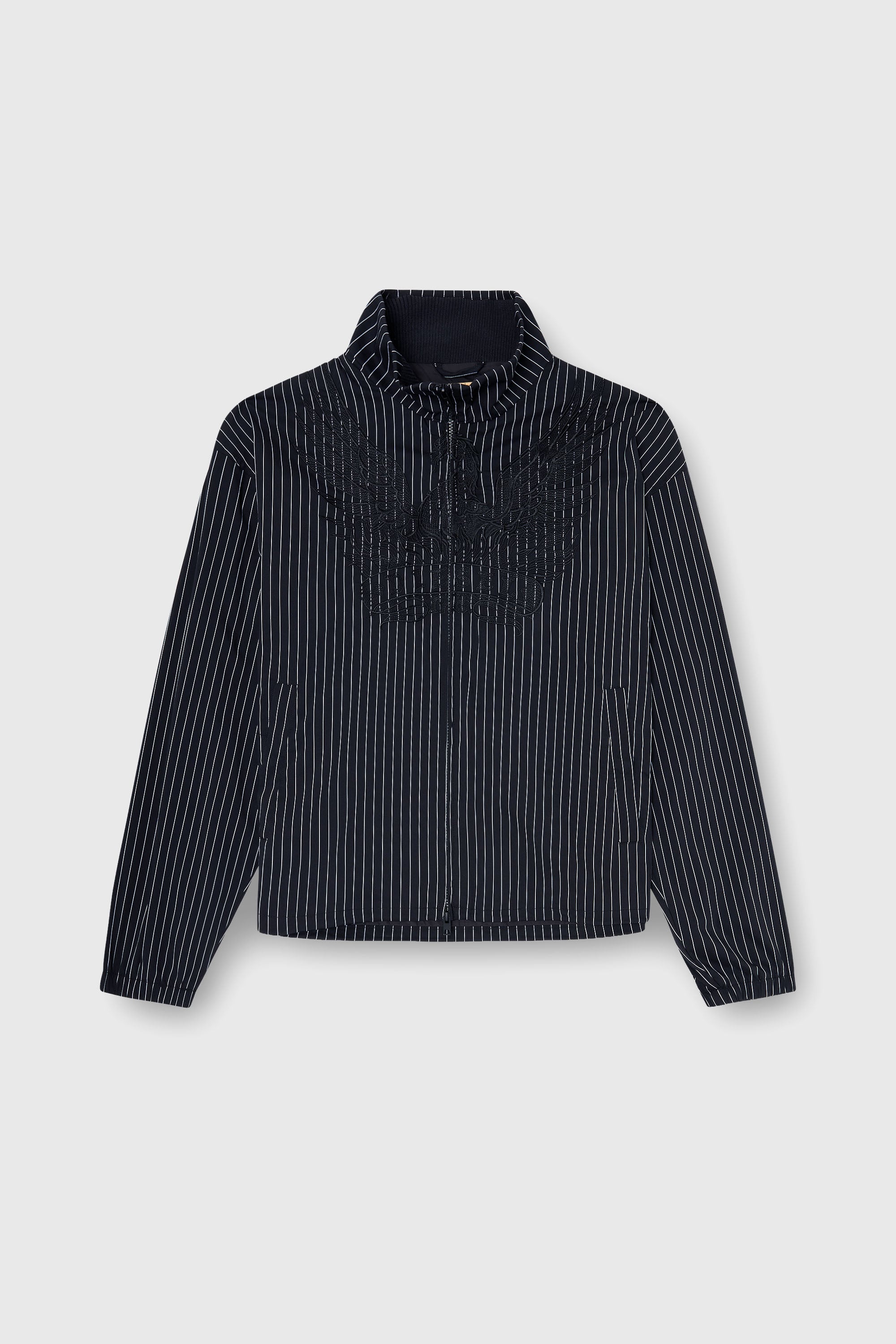 Diesel - J-CORSAR-NJCA, Nylon pinstripe Jacket con bordado de Phoenix Hombre in Negro - 2