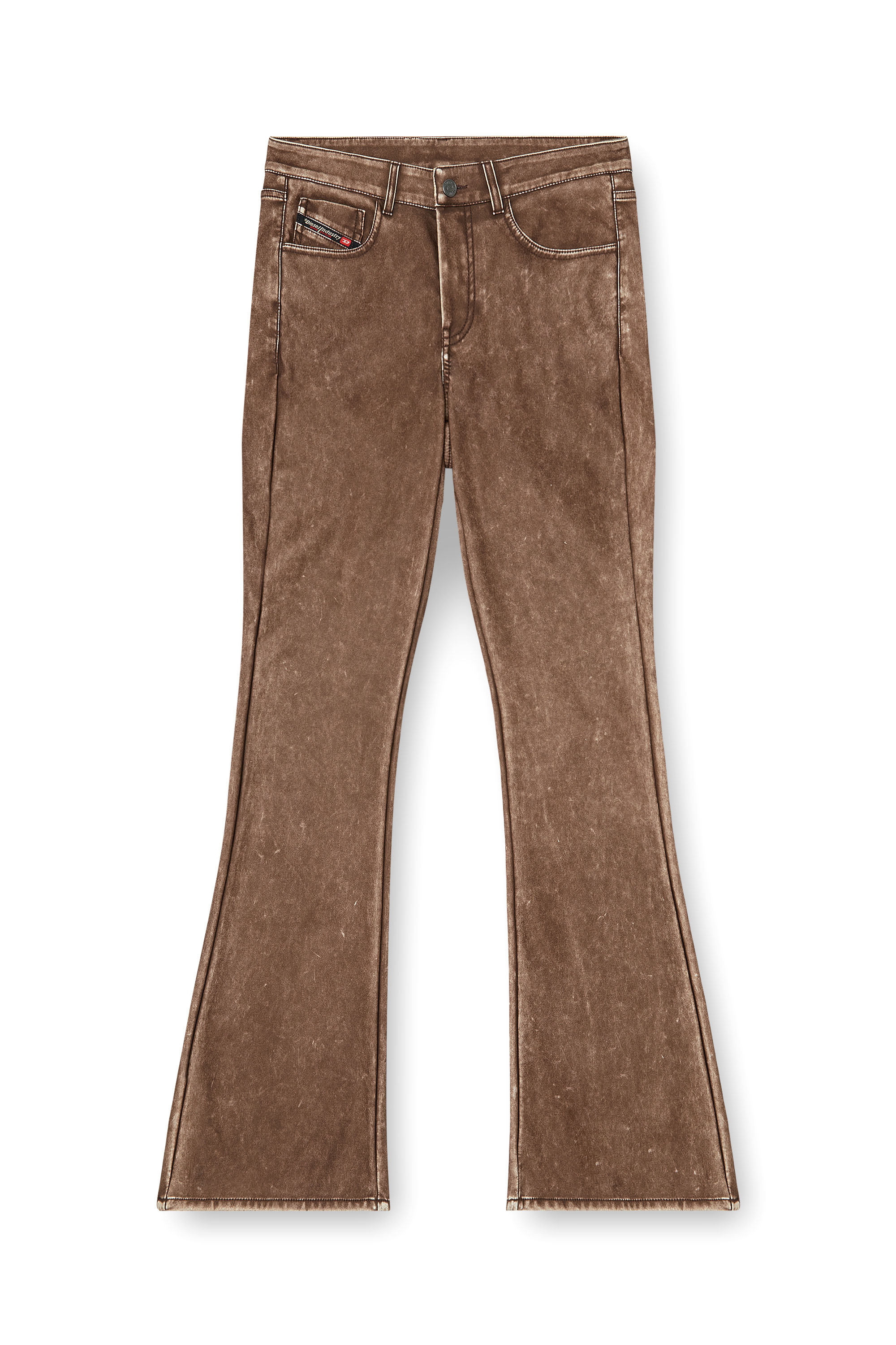 Diesel - P-STELLAR-S1, Pantal&oacute;n bootcut en tejido revestido tratado Mujer in Marr&oacute;n - 4