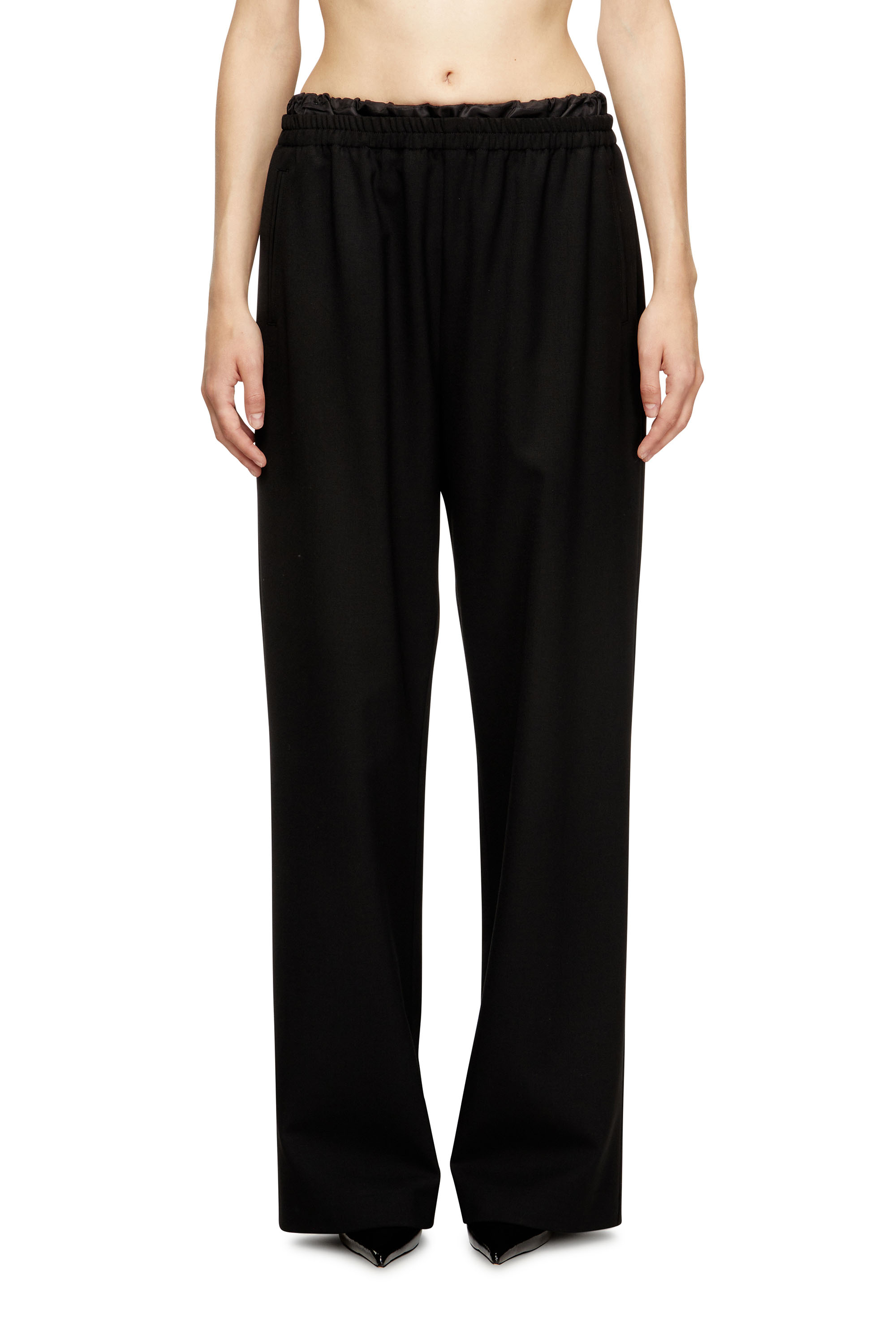 Diesel - P-YRITE-R2, Pantalones de lana con cordón Mujer in Negro - 1