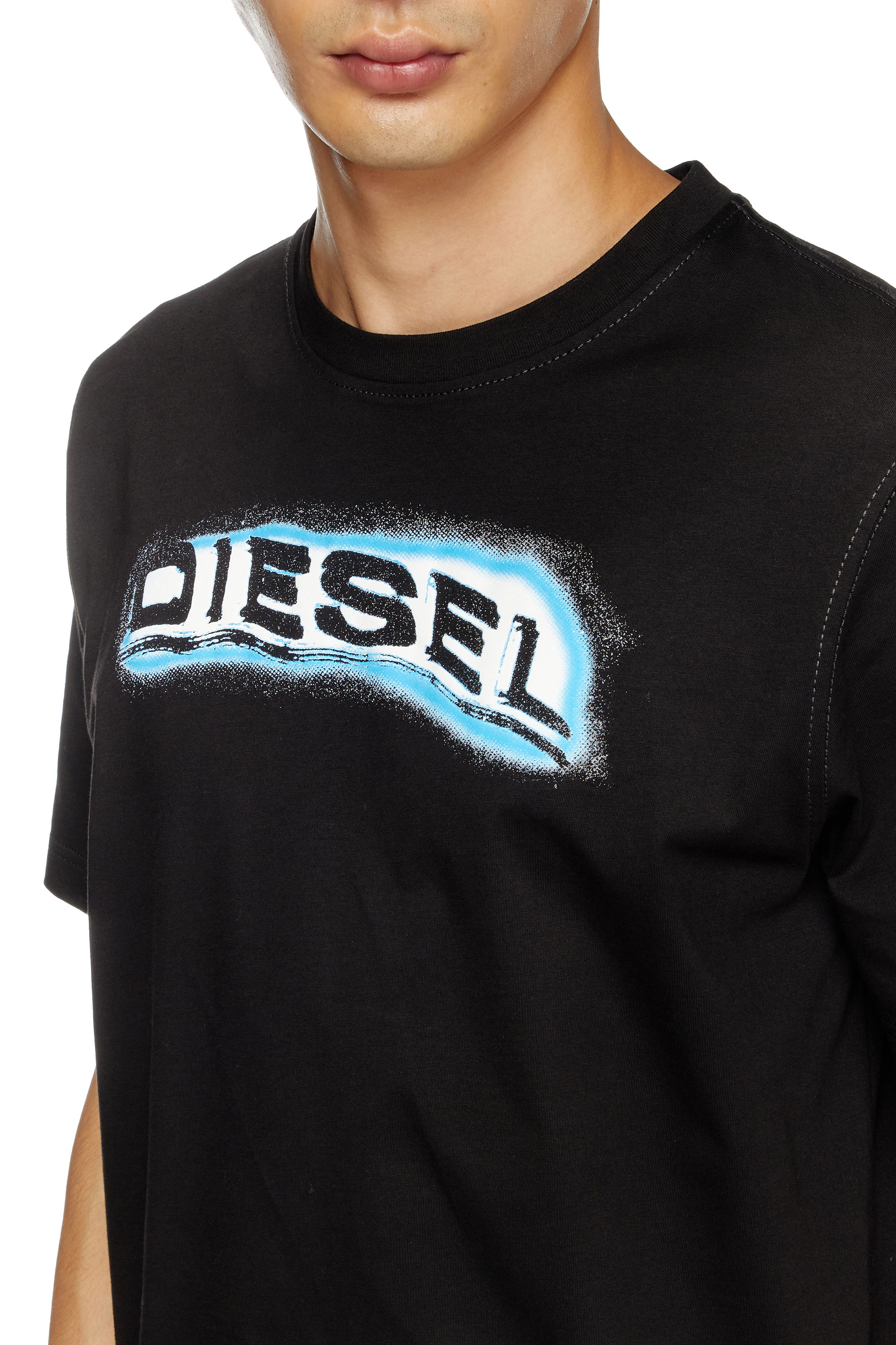 Diesel - T-ADJUST-R4, Camiseta con logotipo estampado en relieve Hombre in Negro - 5