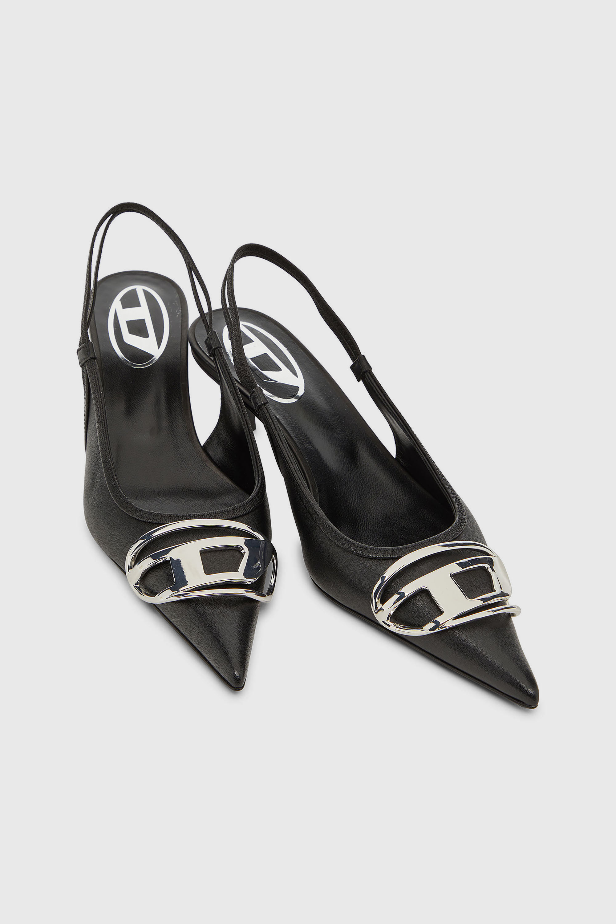 Diesel - D-VENUS SB 40, D-Venus-Zapatos de sal&oacute;n slingback en cuero napa Mujer in Negro - 4