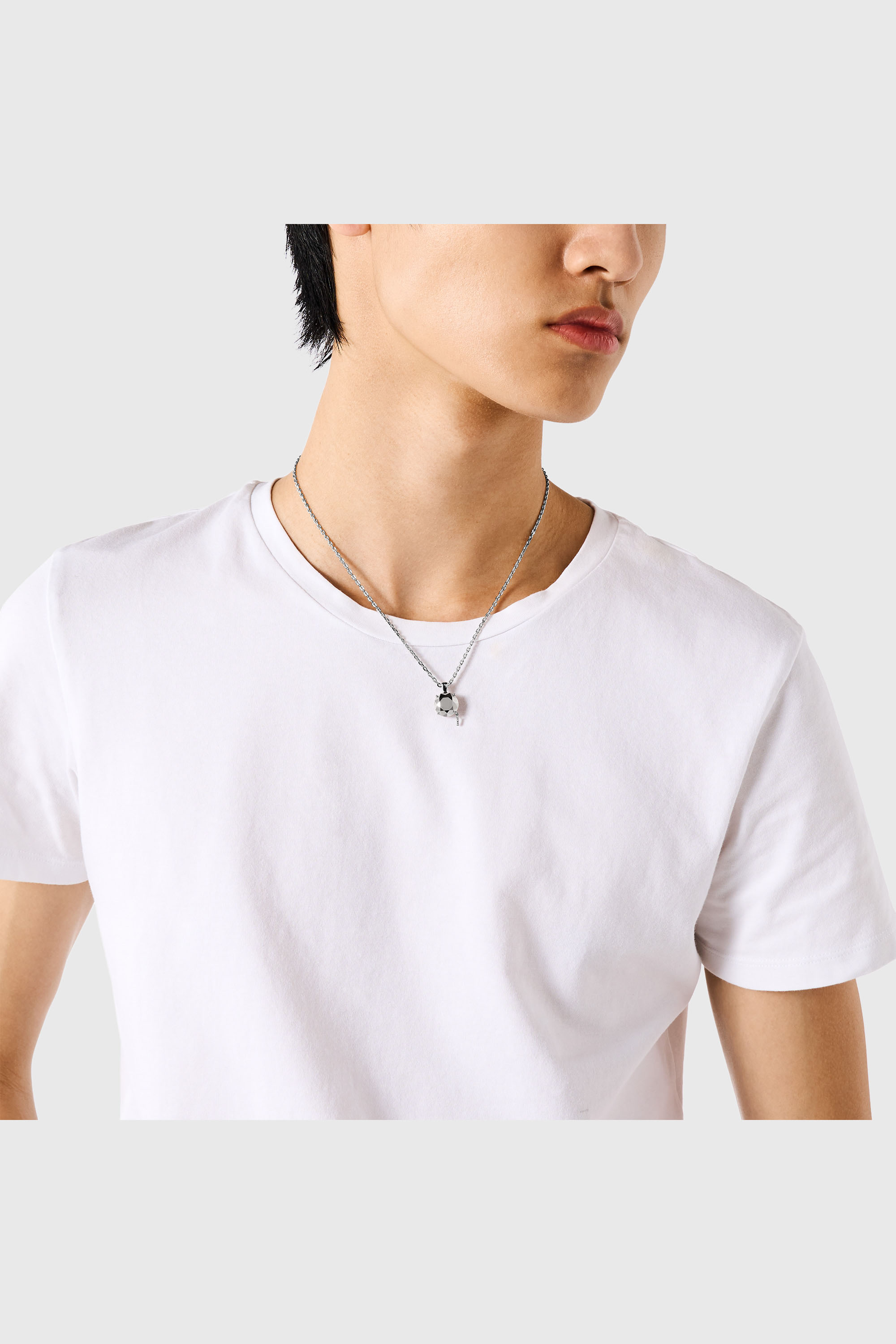Diesel - DL1355040 STERLING SILVER JEWEL, Collar con corte de diamante de plata esterlina Unisex in Plateado - 3