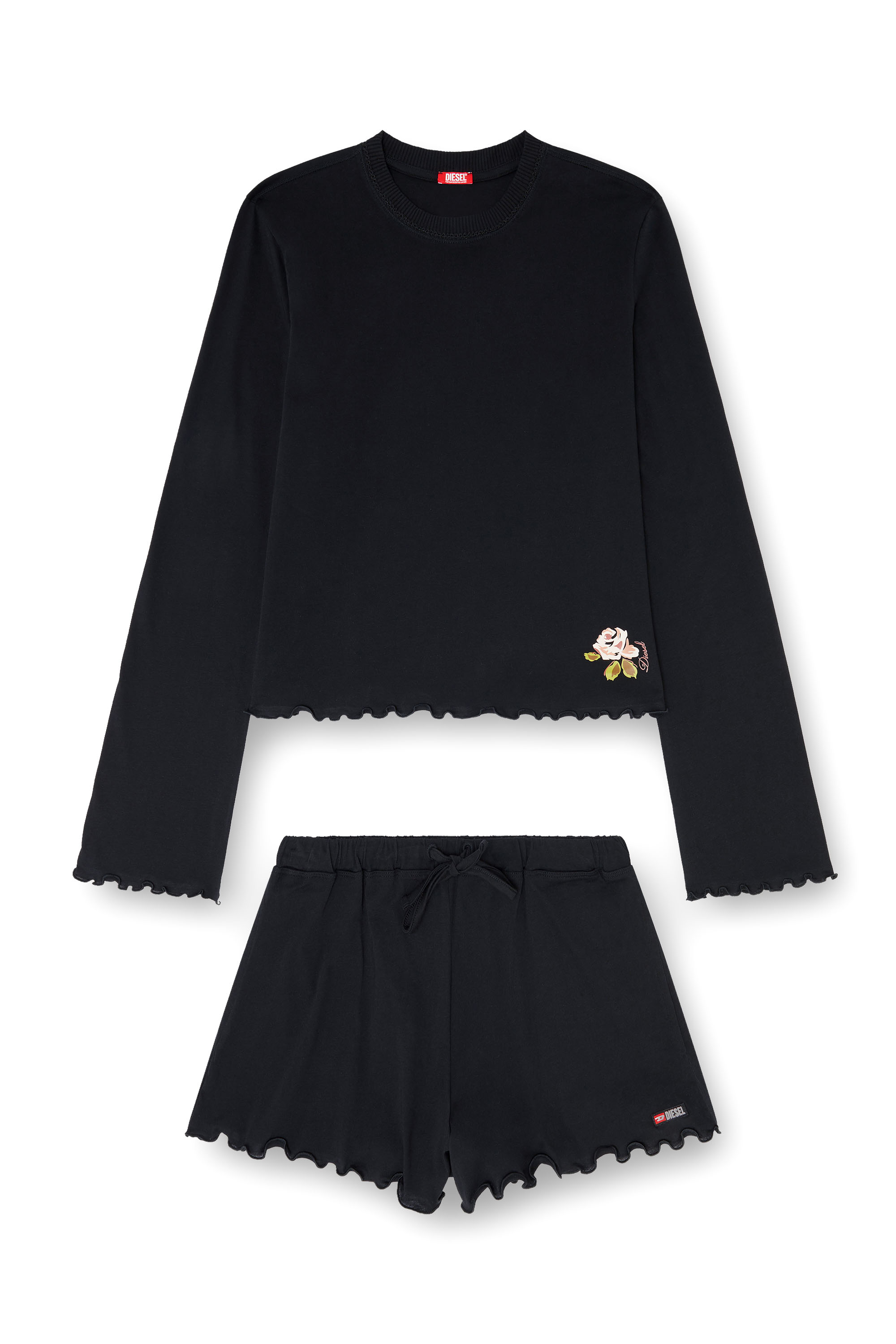 Diesel - SET-LORELAI-D-CORE, Conjunto de pijama de algod&oacute;n con detalle floral Mujer in ToBeDefined - 2