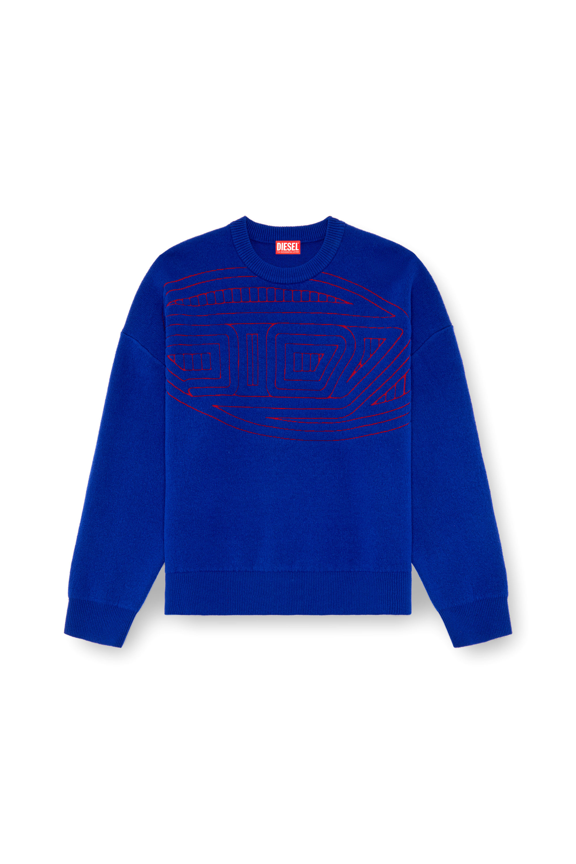 Diesel - K-RATIO, Hombre Jersey de mezcla de lana con logotipo gráfico in Azul marino - Image 3