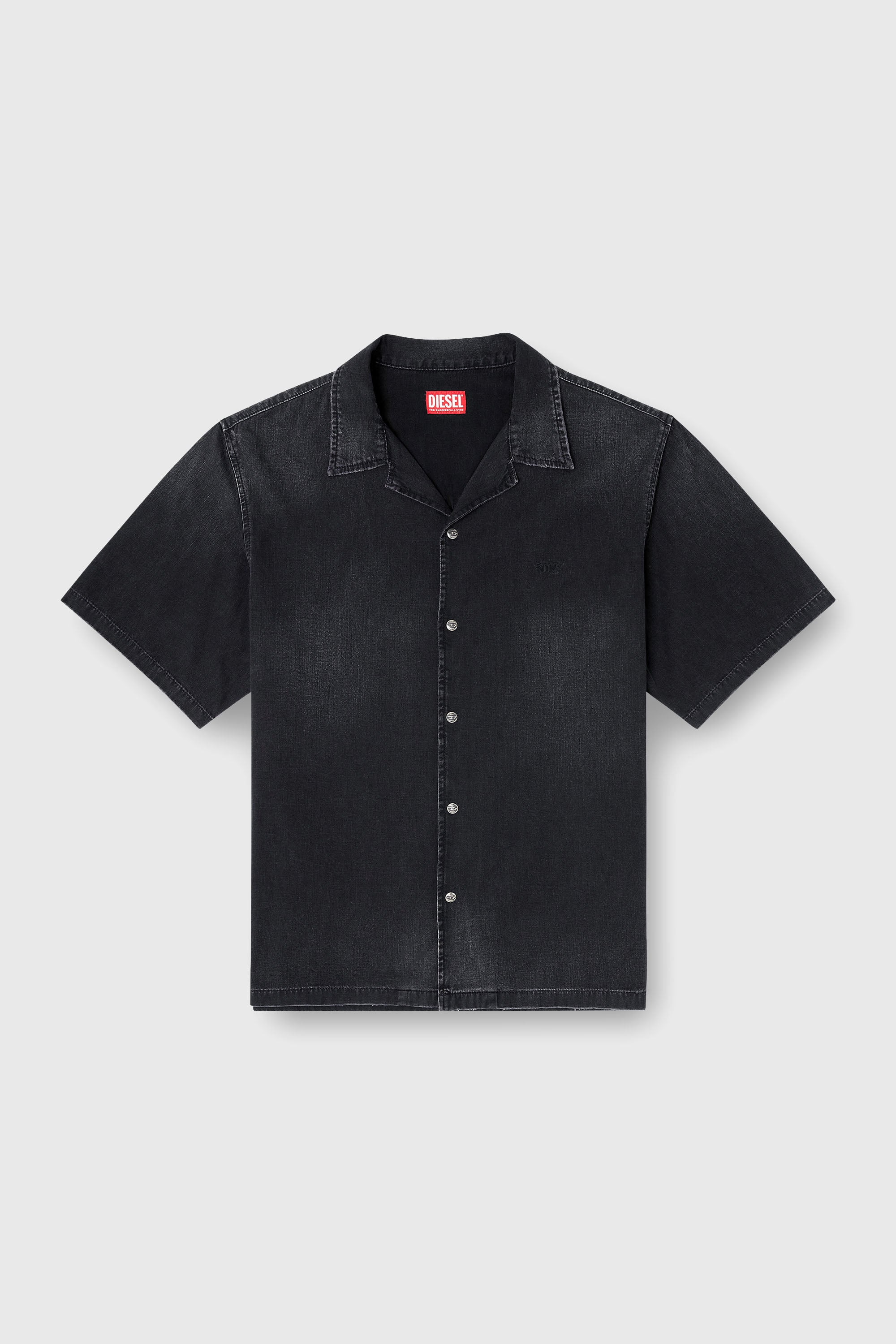 Diesel - D-NABIL-D, Camisa vaquera de manga corta Hombre in Negro - 2