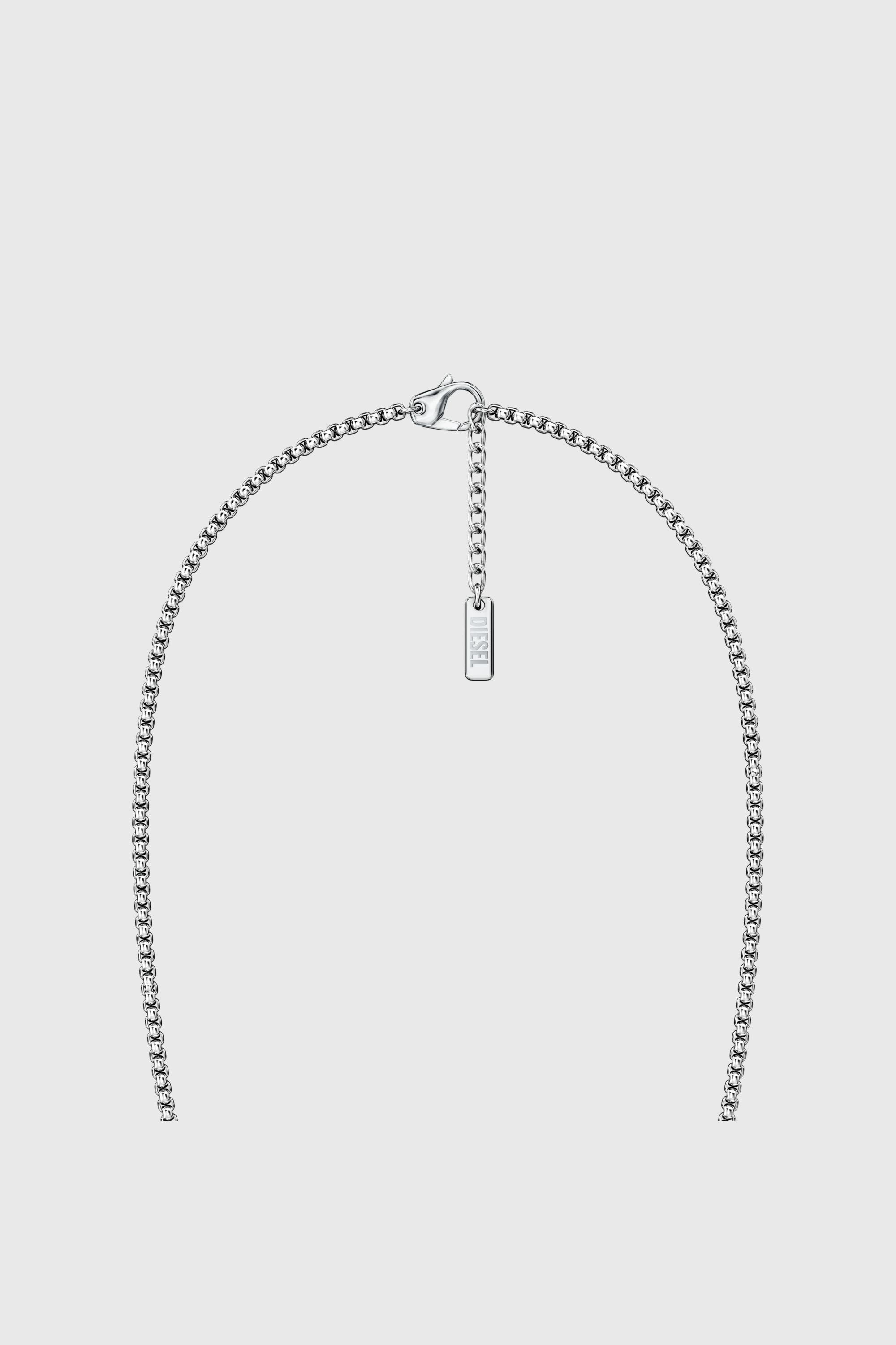 Diesel - DX1689040 JEWELLERY, Collar con colgante de acero inoxidable Unisex in Plateado - 3