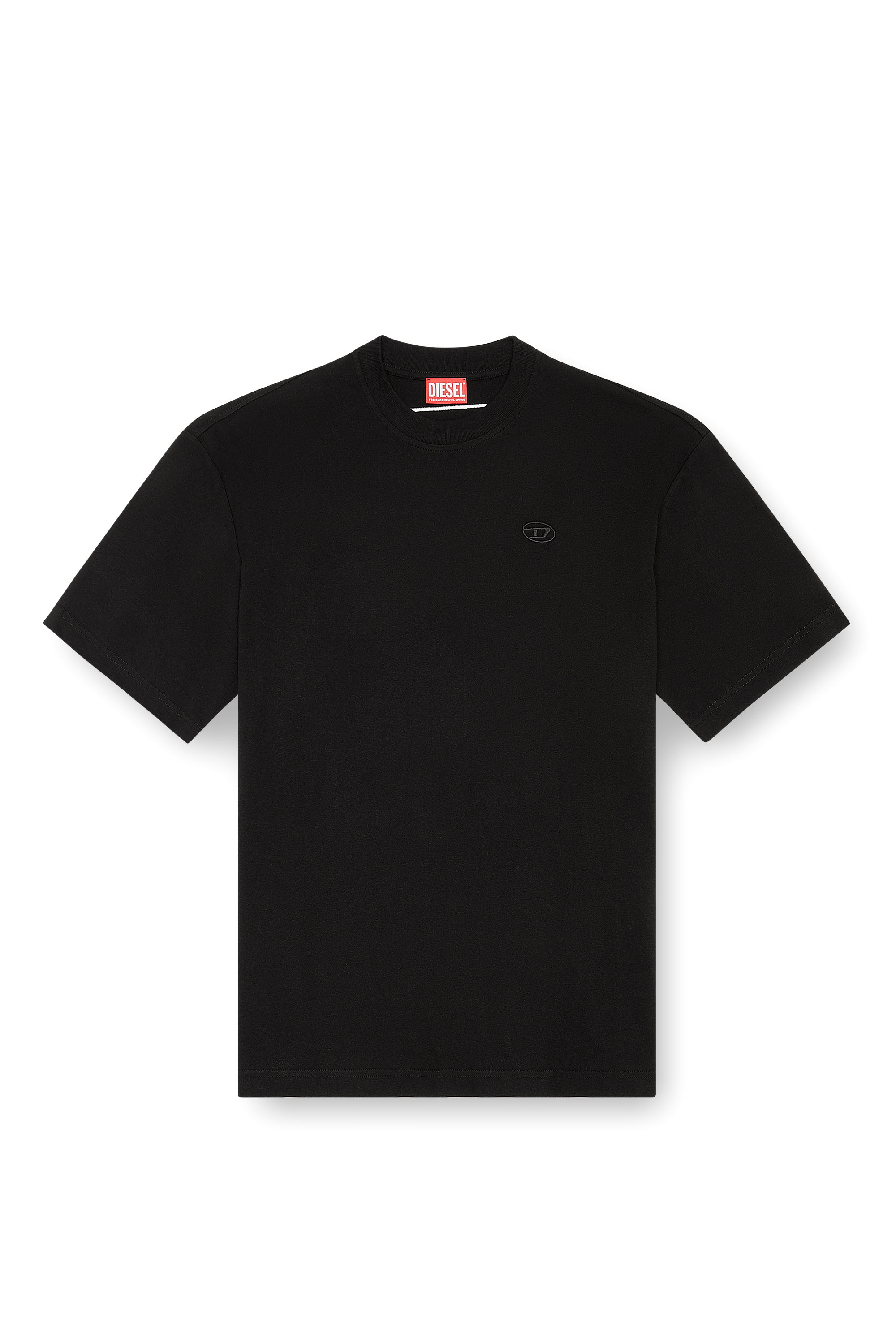 Diesel - T-BOGGY-MEGOVAL-D, Camiseta con bordado oval D grande Hombre in Negro - 2