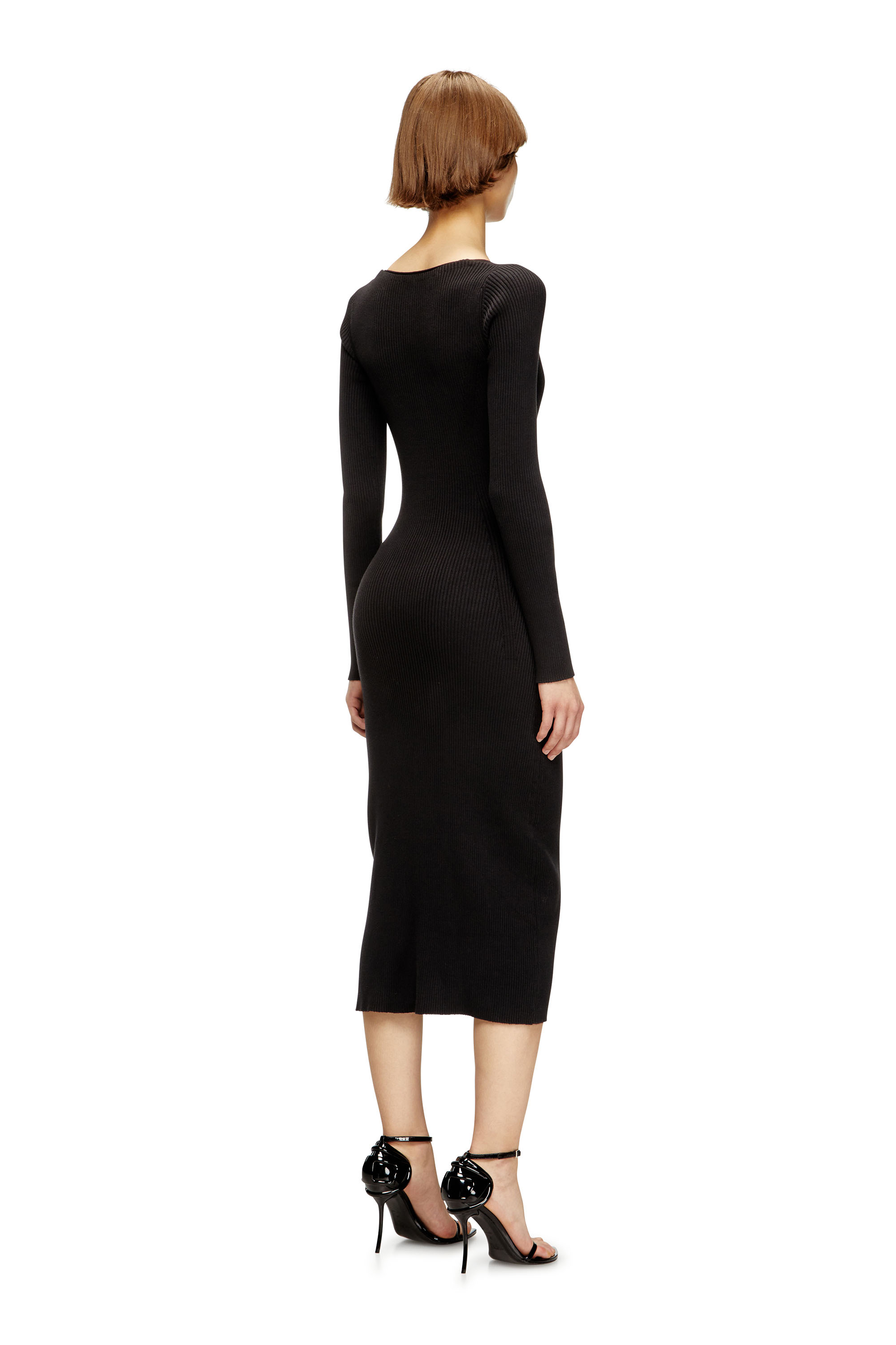Diesel - M-MELTI-LS, Vestido midi en canalé con bolsillos cargo Mujer in ToBeDefined - 4