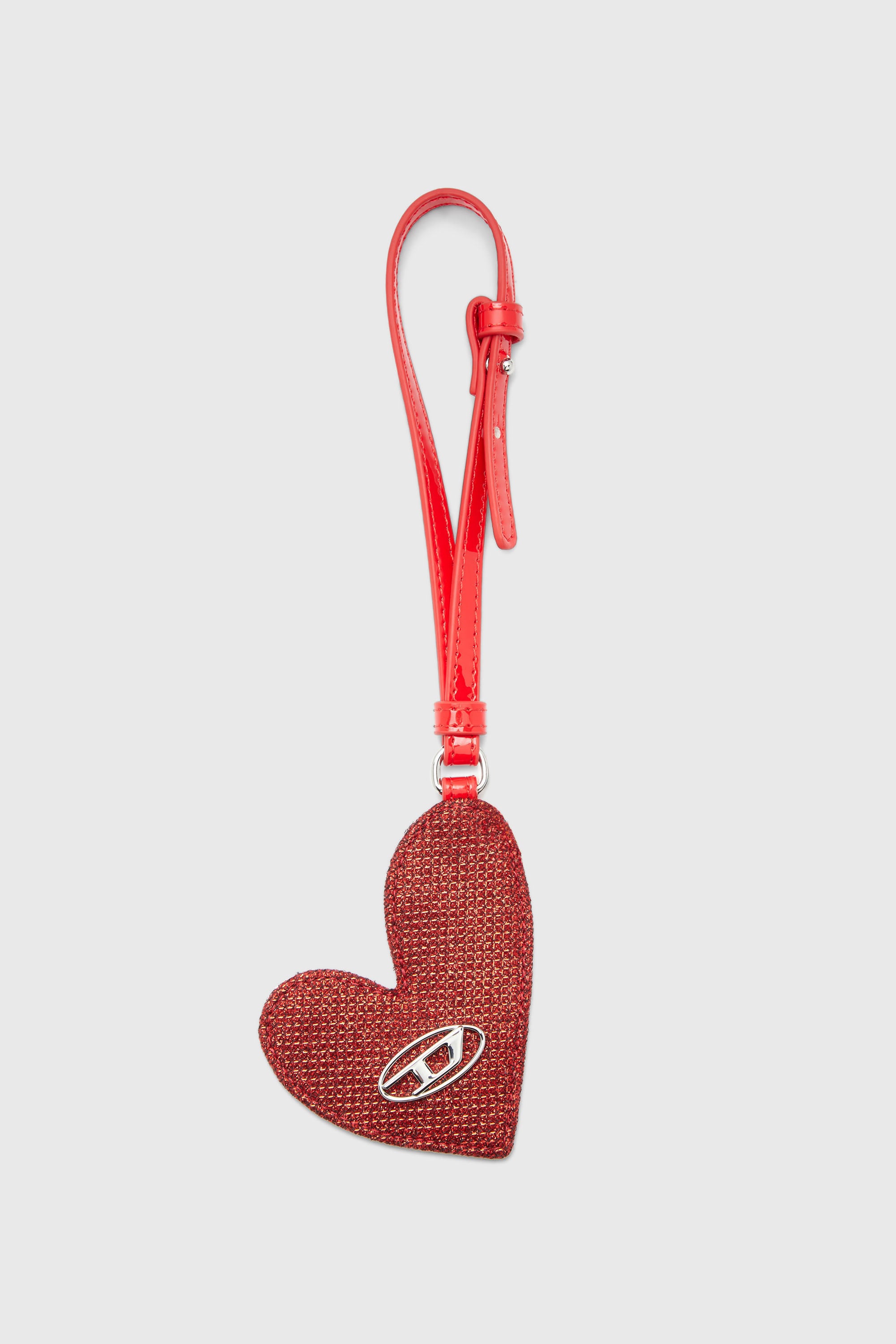 Diesel - PLAY MIRROR, Charm de coraz&oacute;n con logo en metal Mujer in Rojo - 1