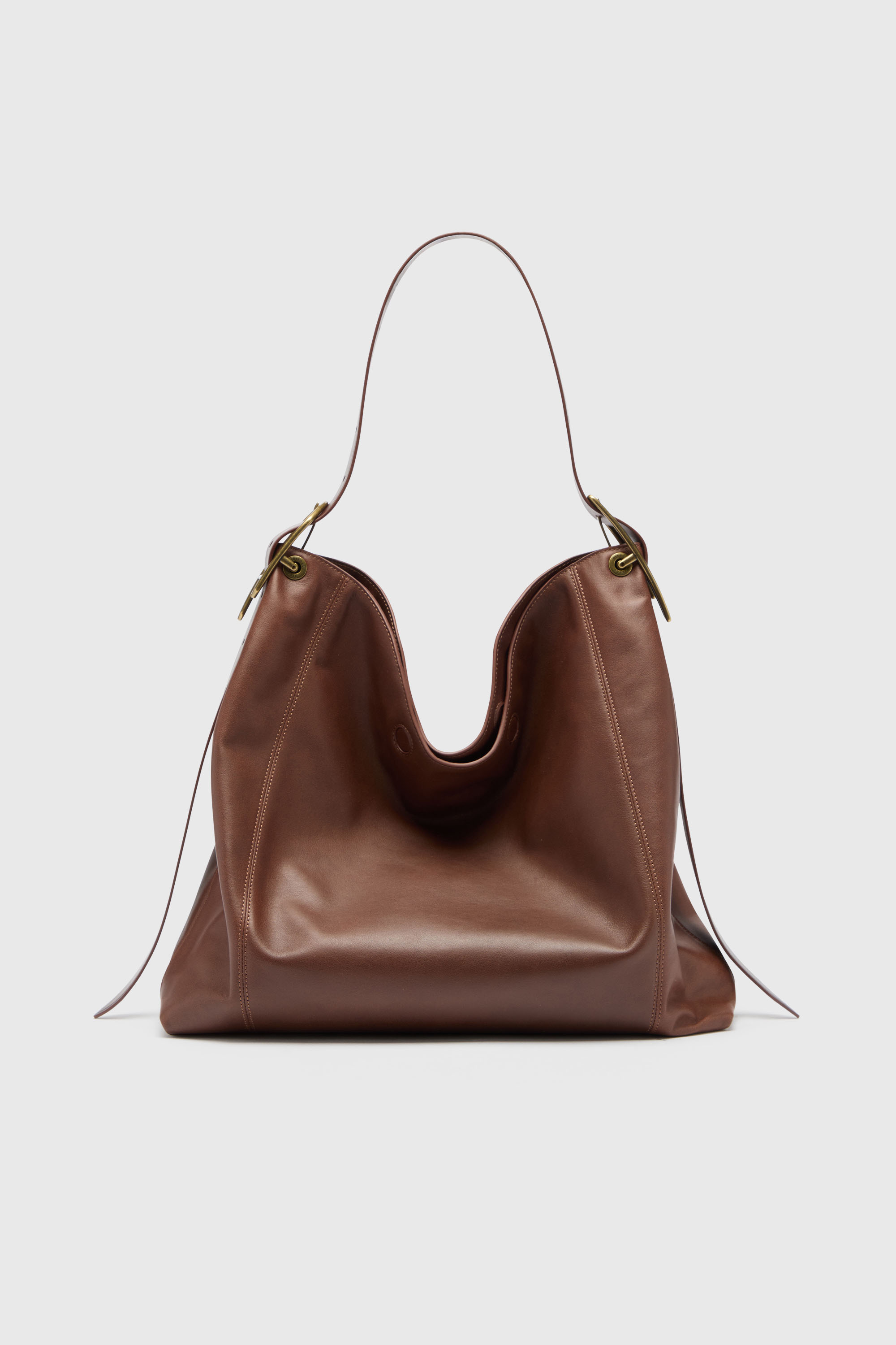 Diesel - D-LINE HOBO L, D-Line Bolso hobo en piel Mujer in Marr&oacute;n - 1