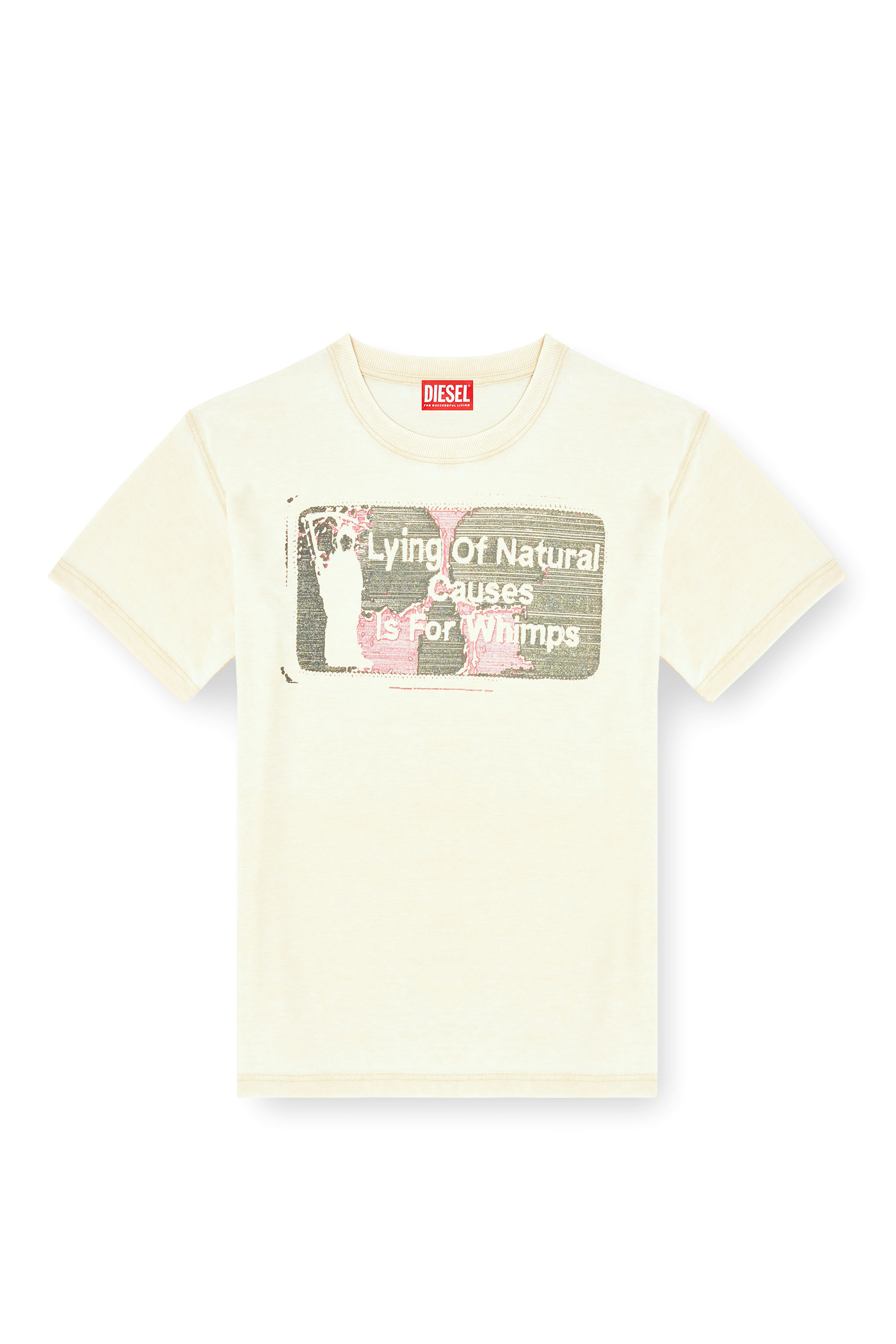 Diesel - T-NORM-T2, Camiseta con lavado burnout Hombre in Beige - 2