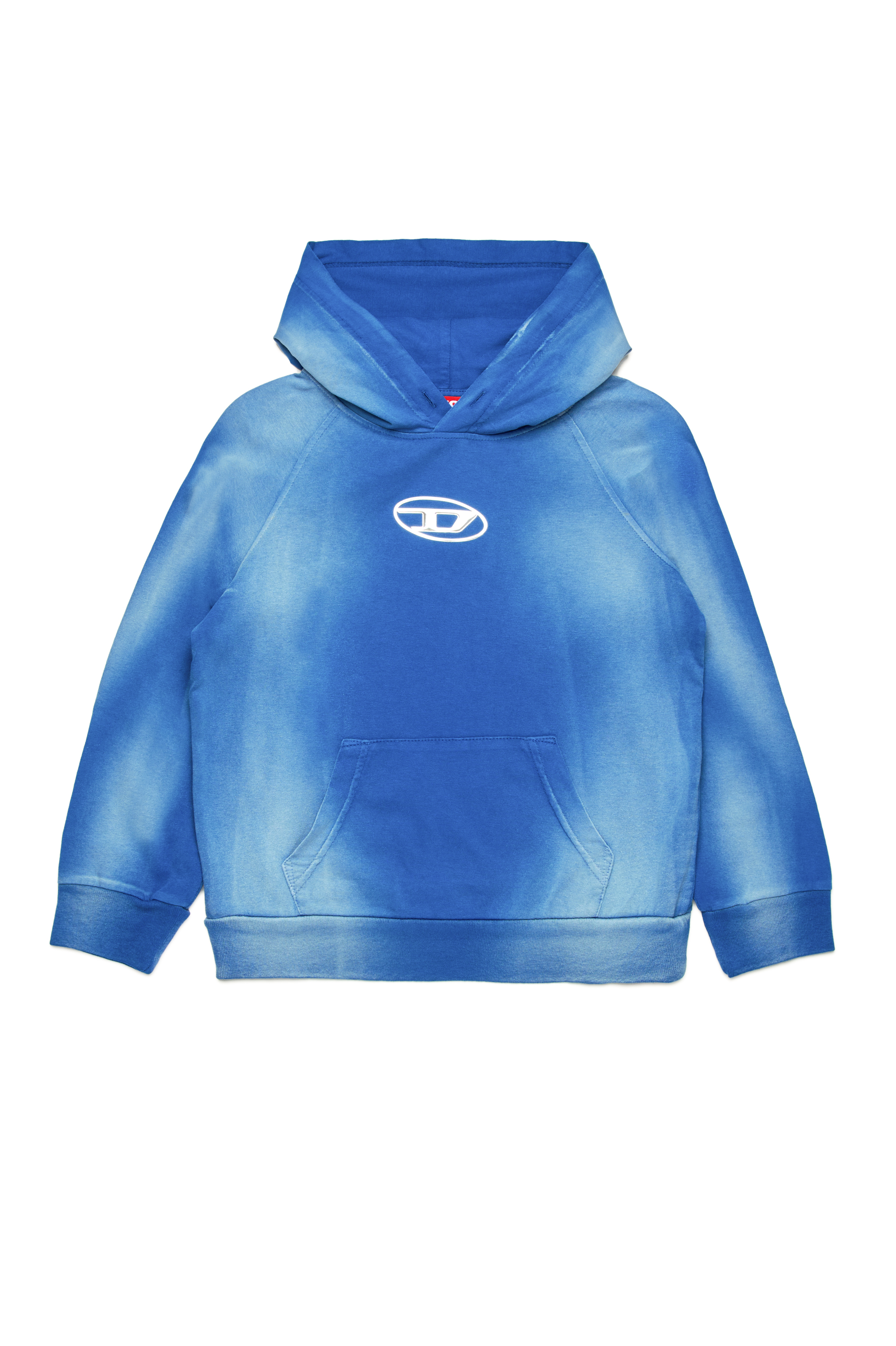 Diesel - SROXTHOOD, Sudadera con capucha con efecto solarizado Hombre in Azul marino - 1