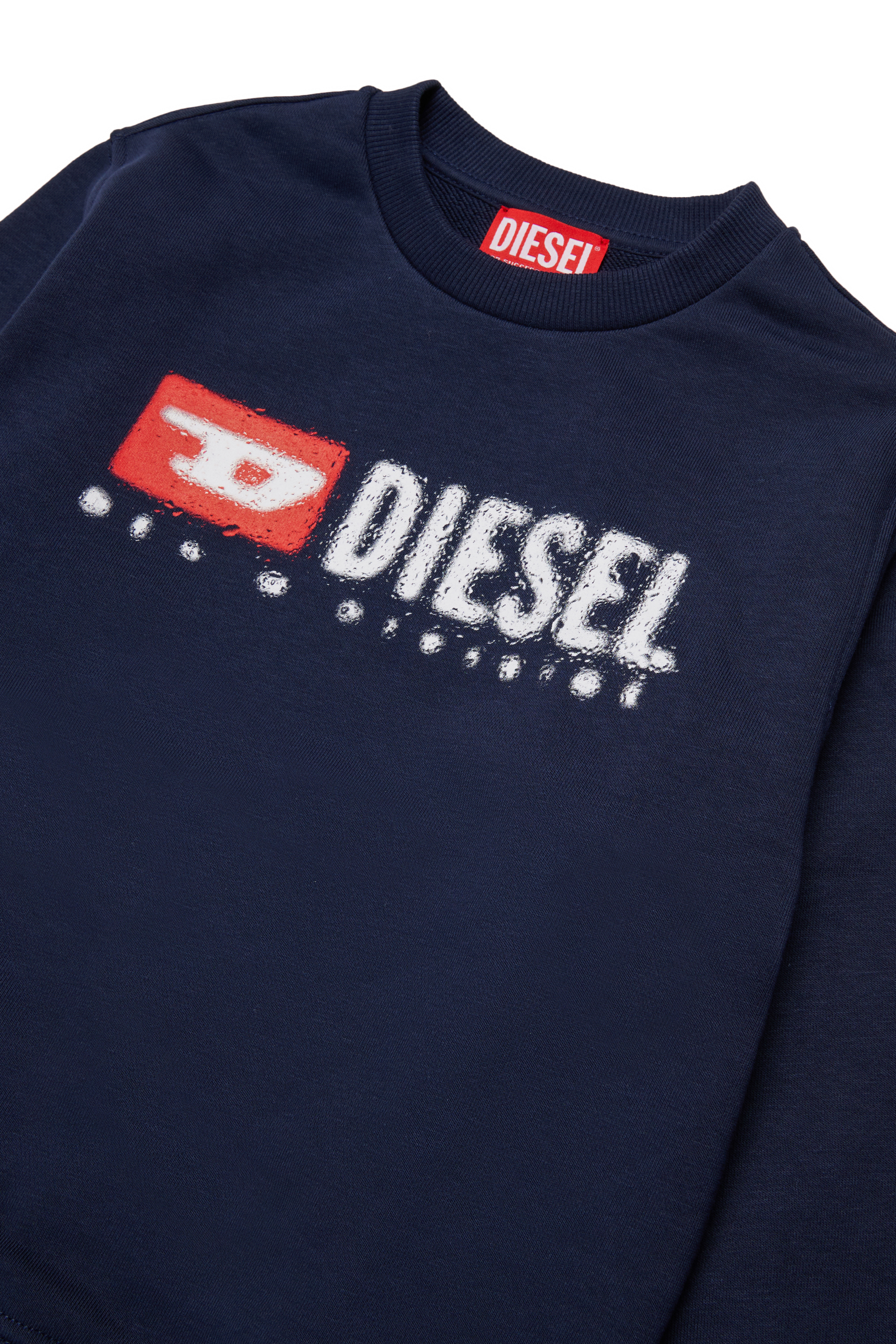 Diesel - SDROPS OVER, Sudadera de algodón con logo Hombre in Azul marino - 3