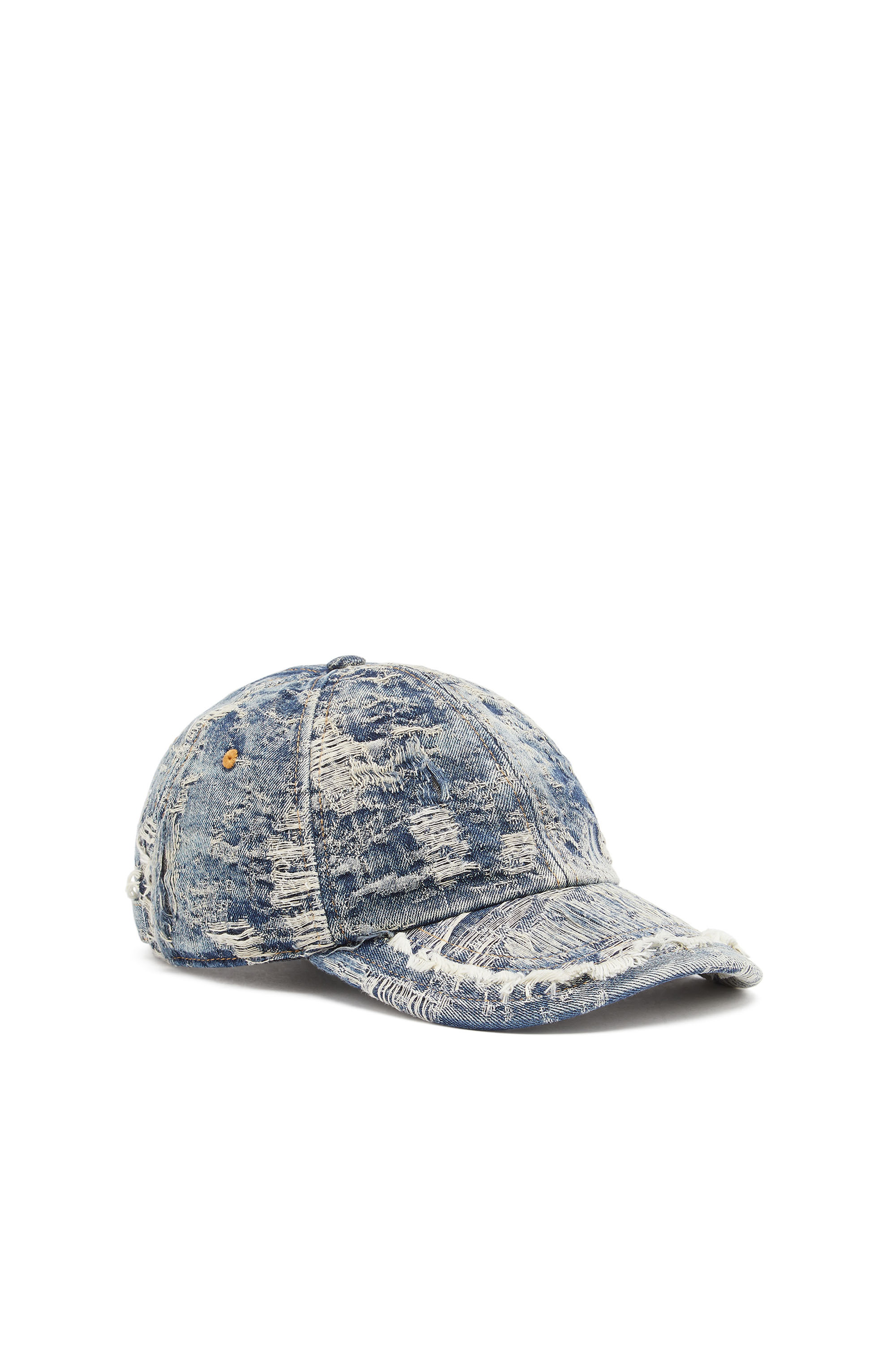 Diesel - C-ARMELO, Gorra de béisbol en denim desgastado Hombre in Azul marino - 1