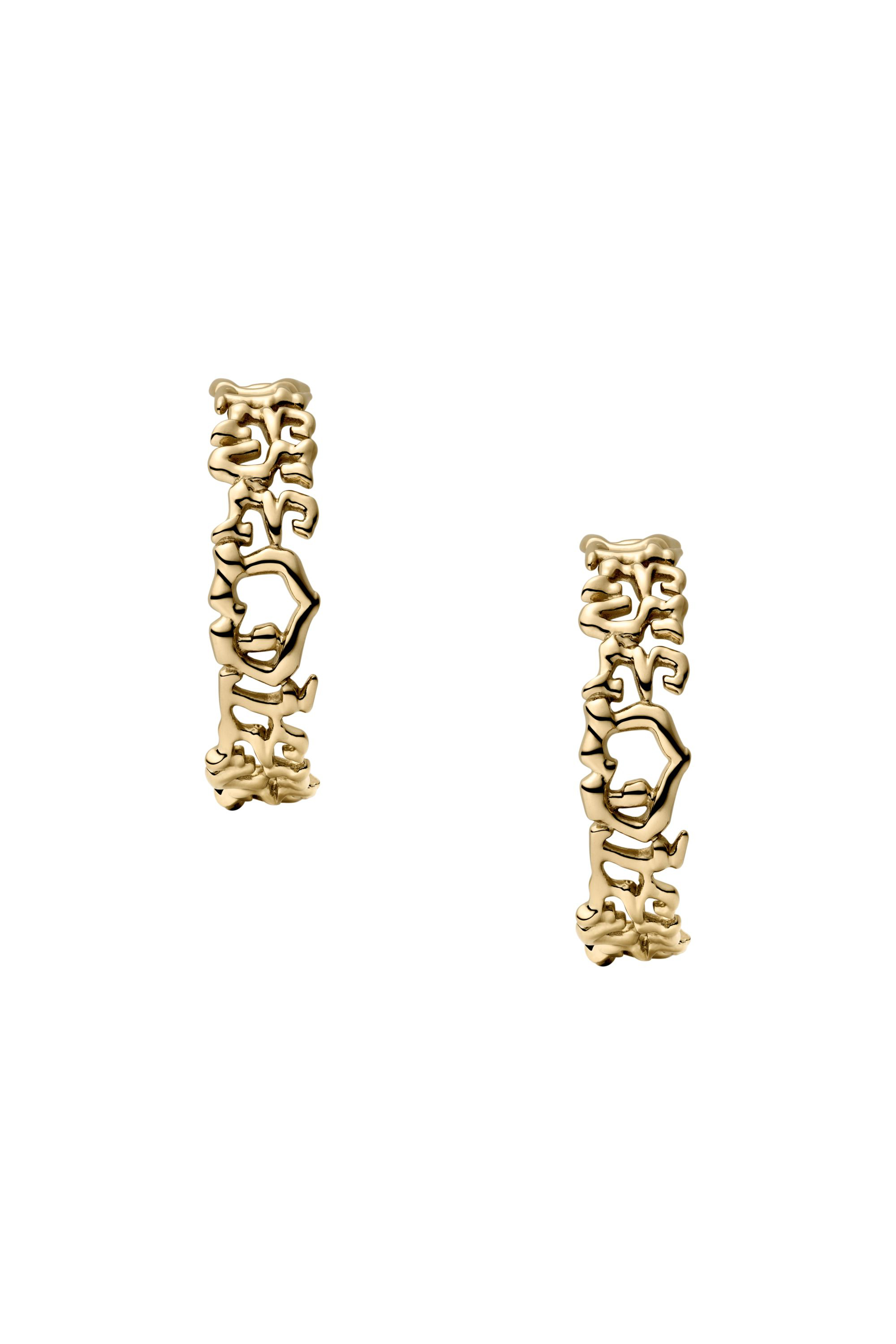 Diesel - DX1656710 JEWELLERY, Pendientes de aro de acero inoxidable Unisex in Dorado - 2