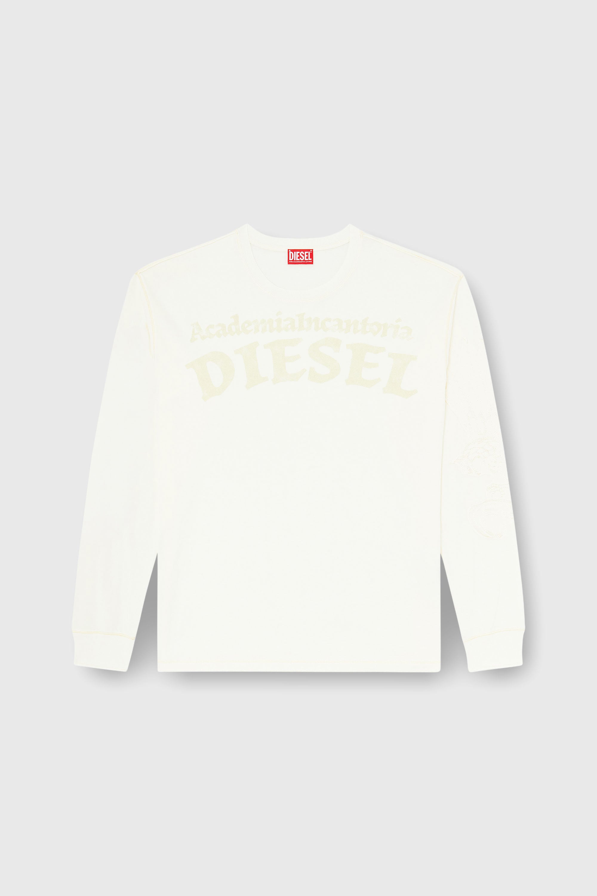 Diesel - T-NORM-LS-AA3, Camiseta de manga larga con estampados y parches Hombre in Blanco - 2