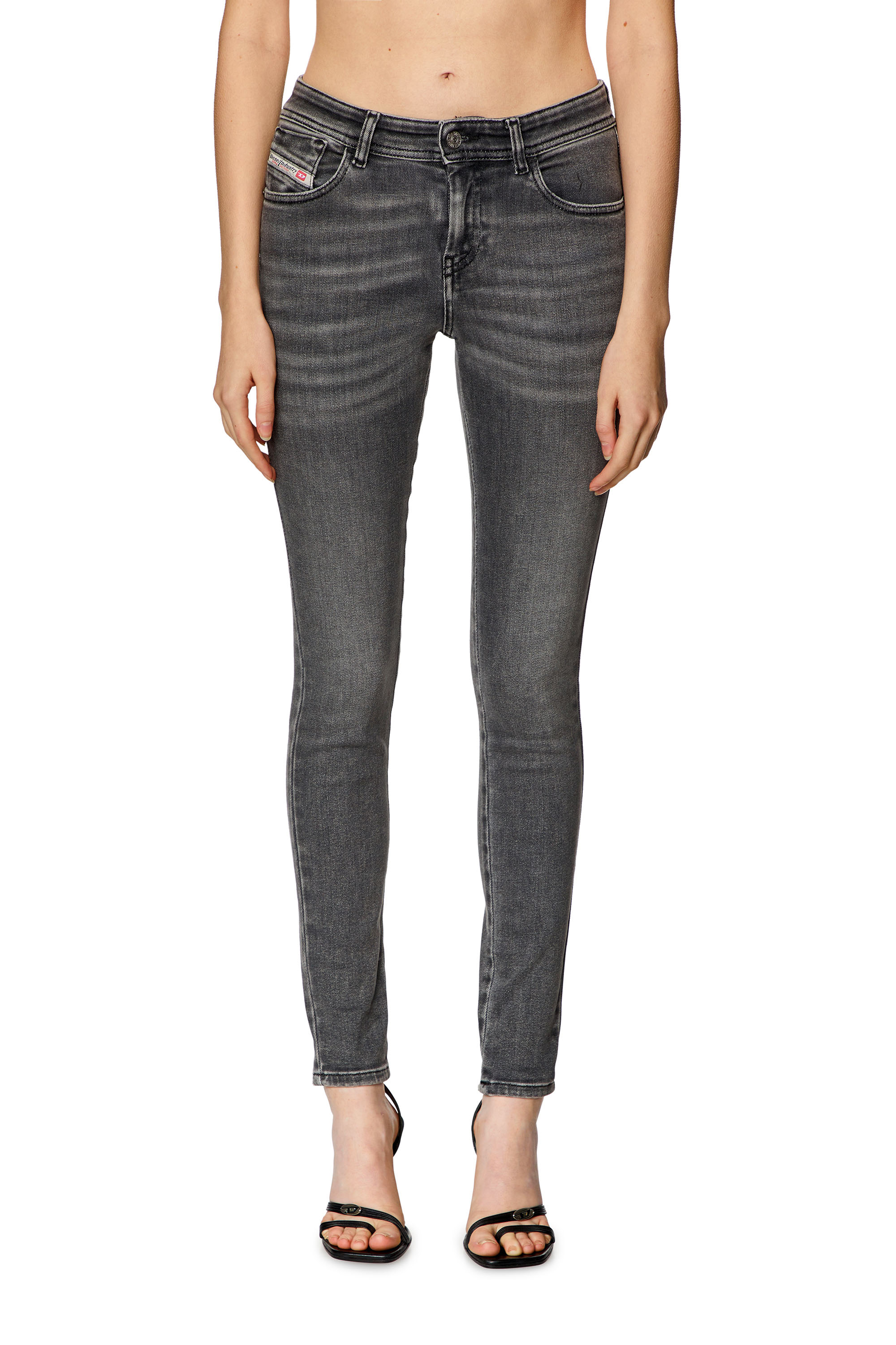 Diesel - Skinny Jeans 2017 Slandy 09H86 Mujer, Negro/Gris oscuro - 2